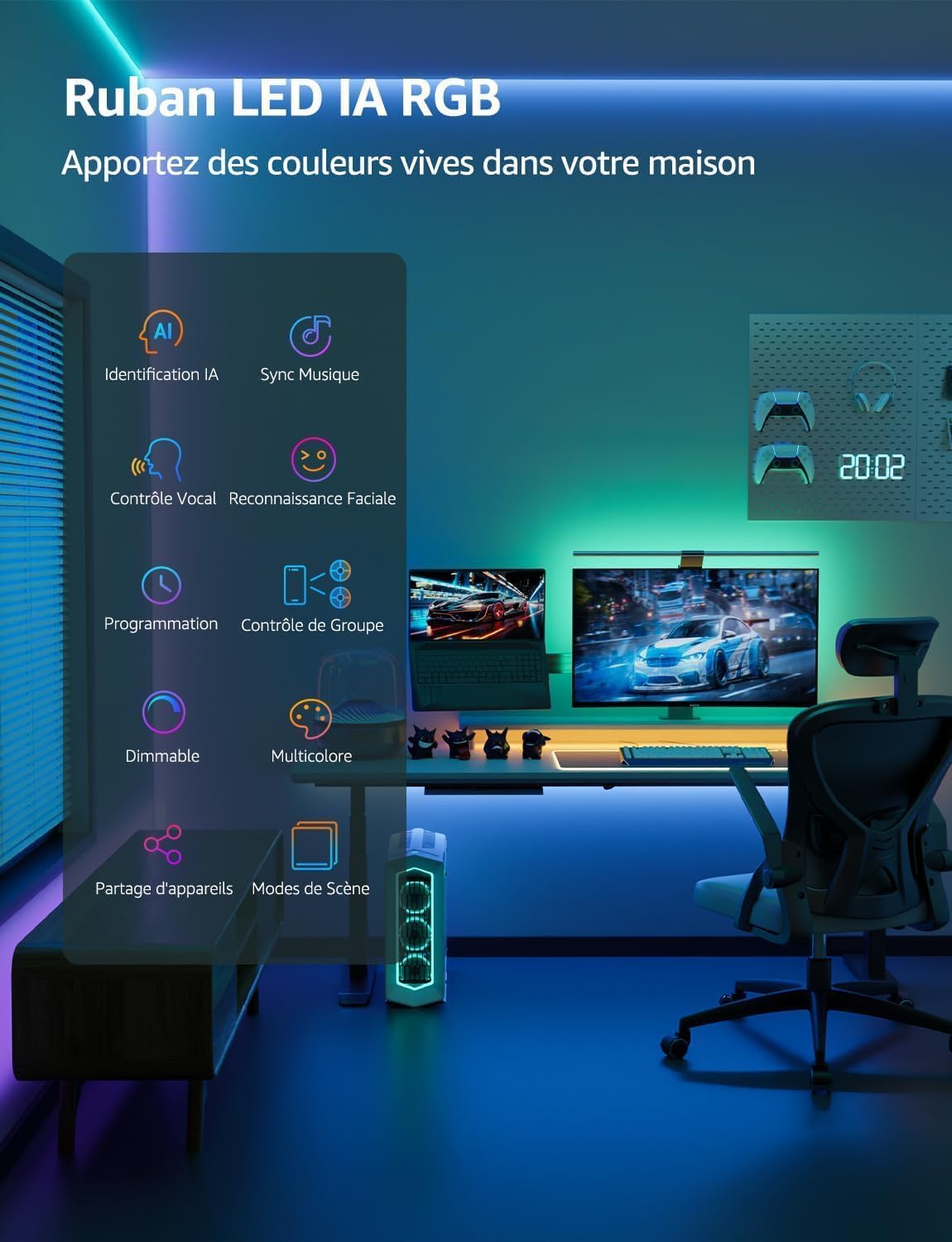 Lepro SE1 IA Bande LED Connecté RGB 20M