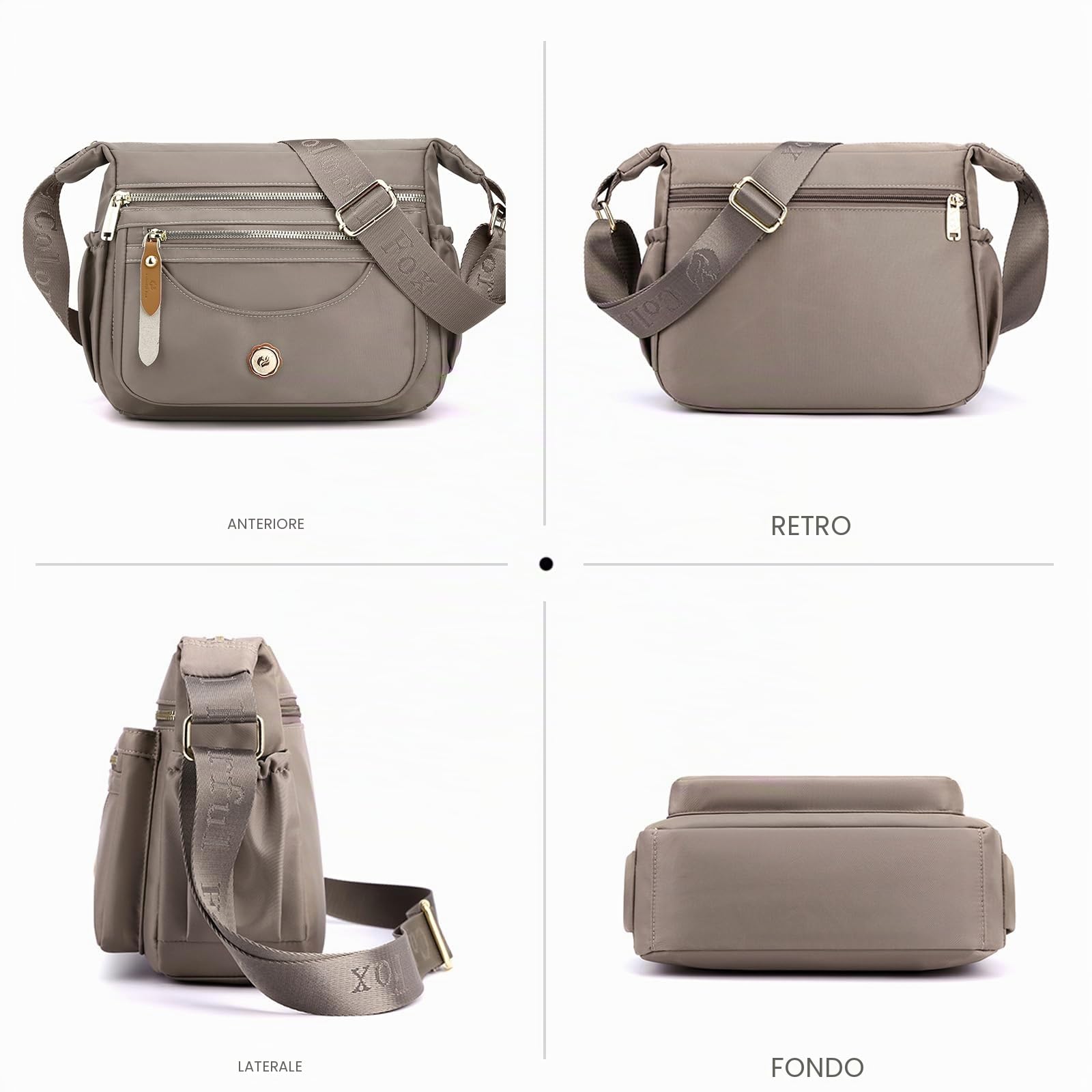 NICOLE & DORIS Borsa Tracolla Donna Casuale Borsa a Spalla Leggero Borse Messenger Multitasche Crossbody Bag per Viaggio Shopper Sportiva Scuola Curry