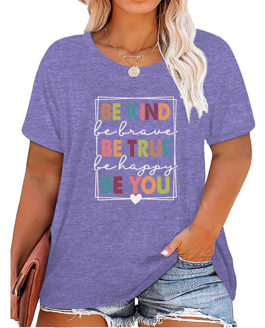 GeLivableWomen's Plus Size T-Shirt Good Day Floral Funny Printed Summer Casual Cute Short Sleeve Tees Tops