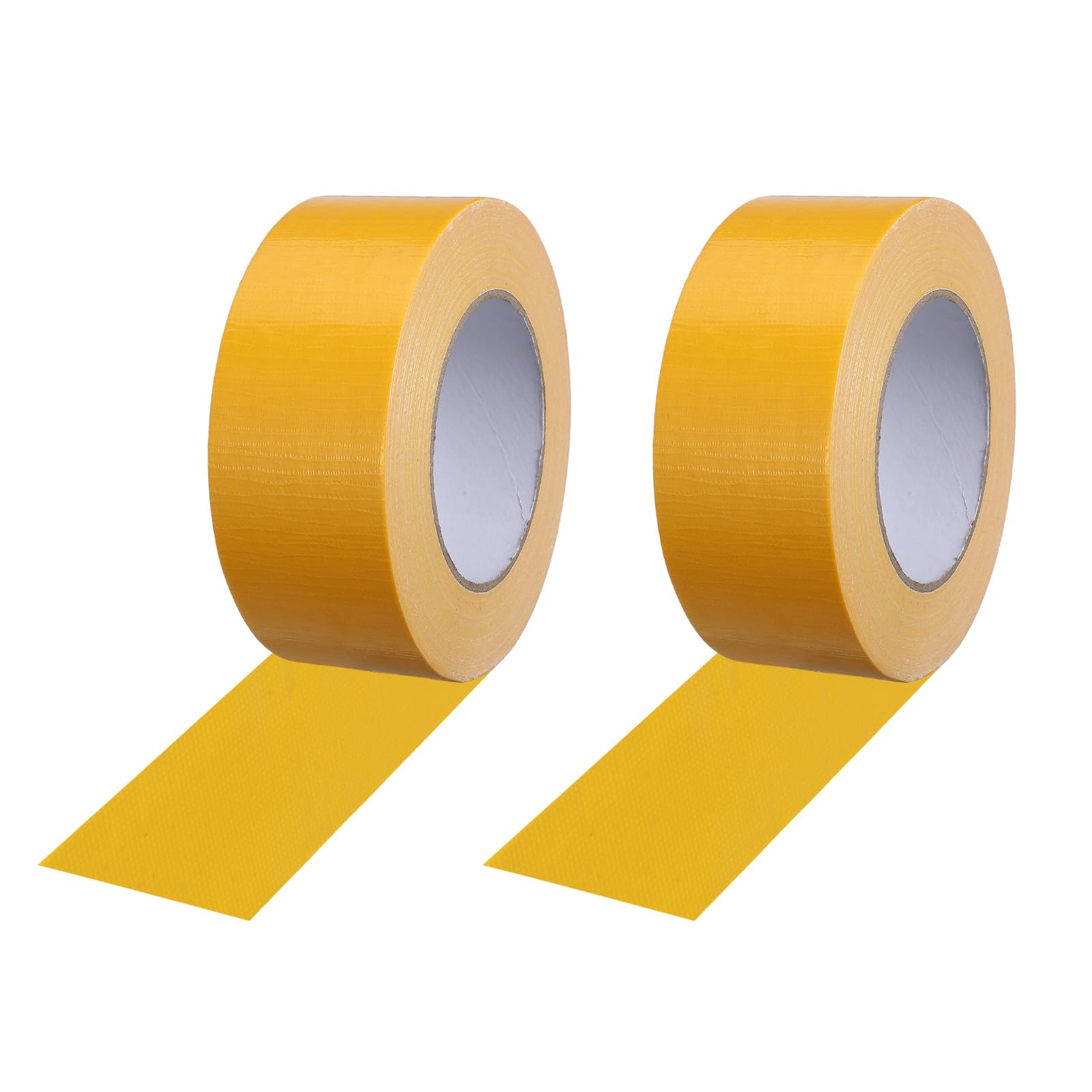PATIKIL Gaffers Tape 4.8cm x 50 Meters, 2 Pack Waterproof Court Line Tape Floor Marking Kit Matte for Cables Photography Filming Backdrop Sports, Yellow