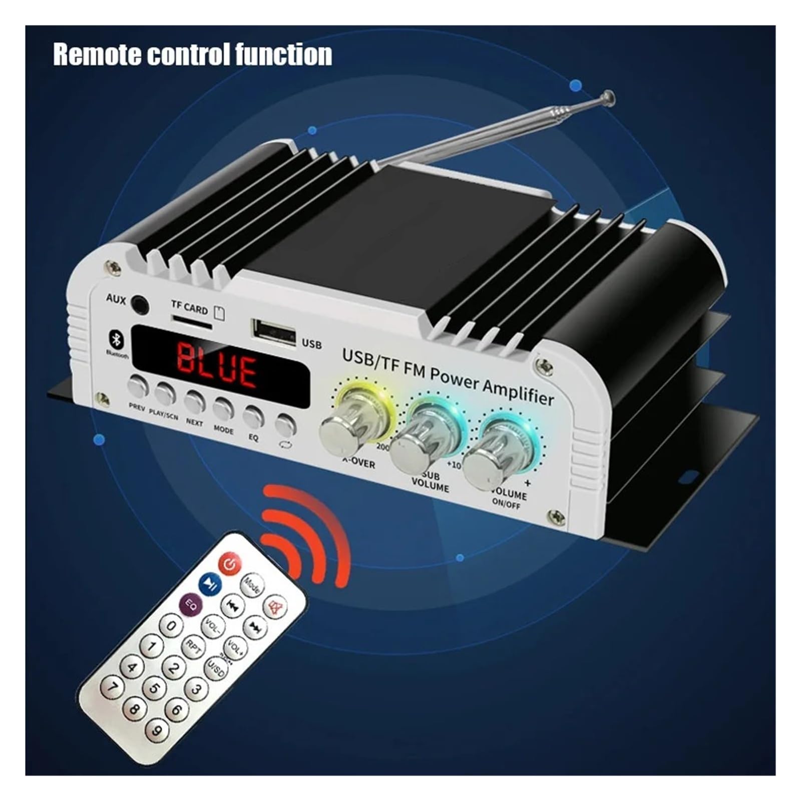 Wzmacniacz Bluetooth 2.2 Obsługa kanałów 2 Głośniki niskotonowe FM TF Mini wzmacniacz cyfrowy HIFI Stereo Kompaktowy i inteligentny
