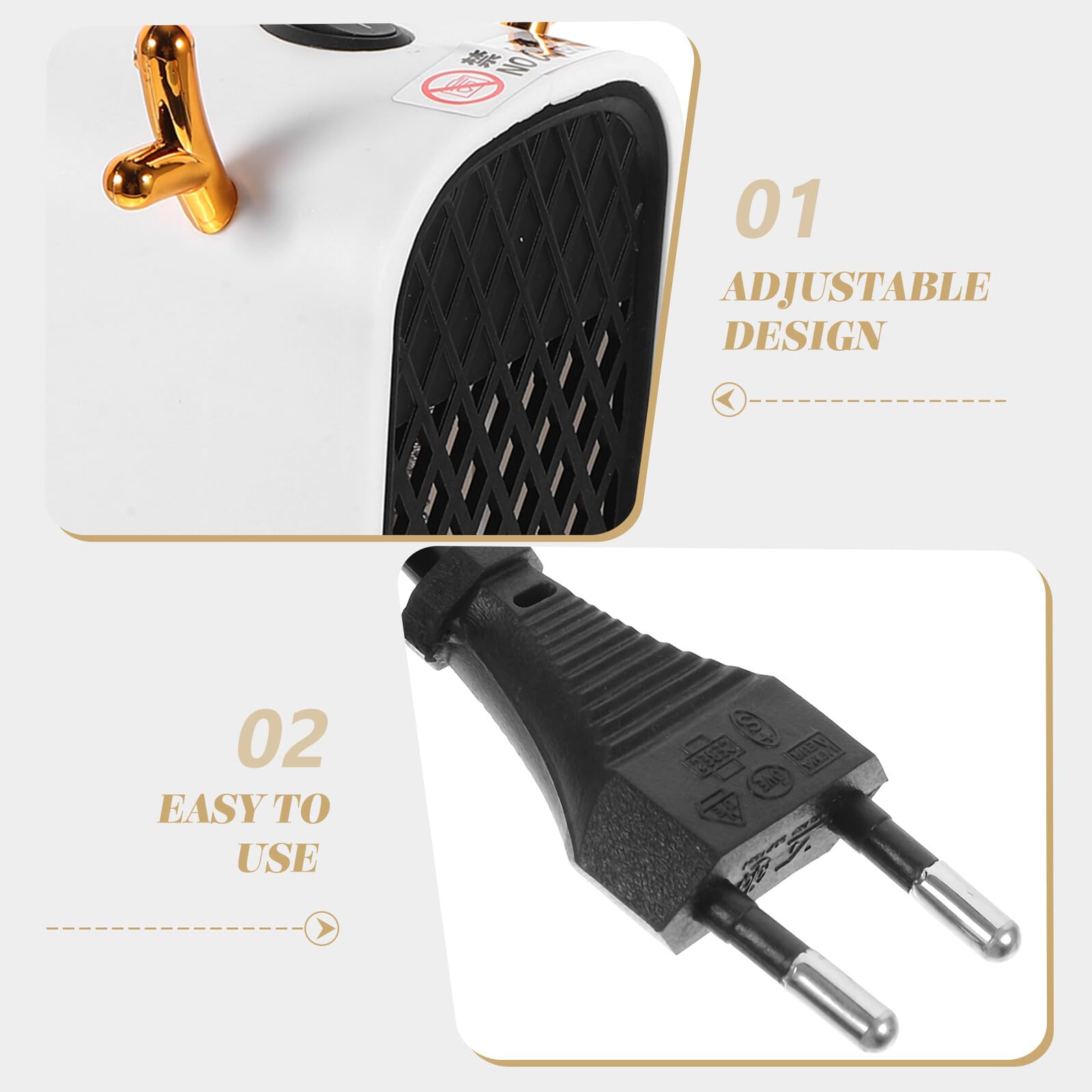 BESPORTBLE Riscaldatore Elettrico Portatile da Tavolo per Interni Mini Riscaldatore Domestico a Risparmio Energetico Silenzioso e Compatto per Ufficio Casa e Auto Versione Originale