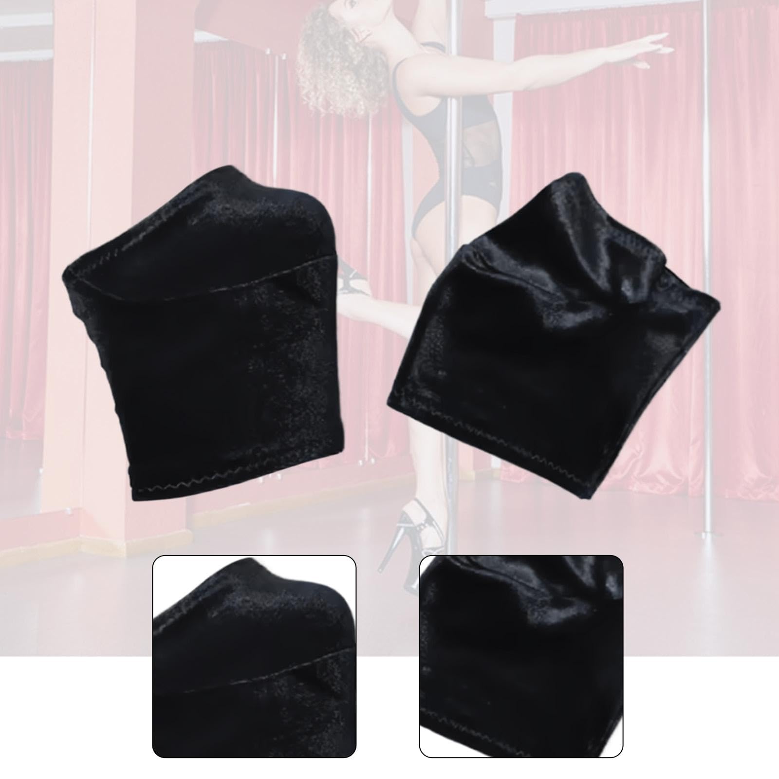 2 Copriscarpe in Velluto Antigraffio per Pole Dance, Resistenti All'usura E Antiscivolo, Adatti per Accessori di Danza, Black L