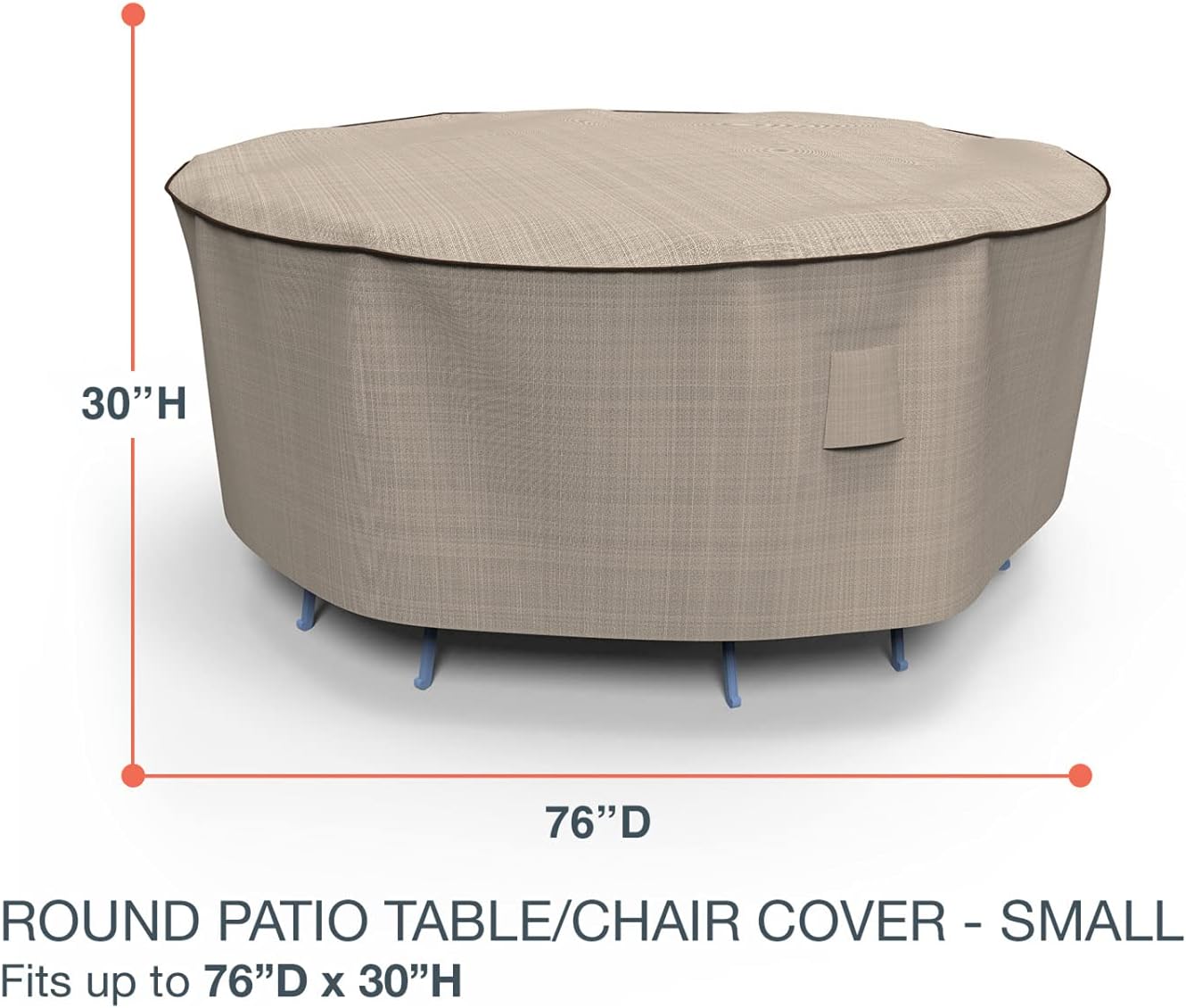 EmpireCovers StormBlock Signature Round Patio Table and Chairs Combo Cover, Small - Black Ivory, P5A08PMNW2