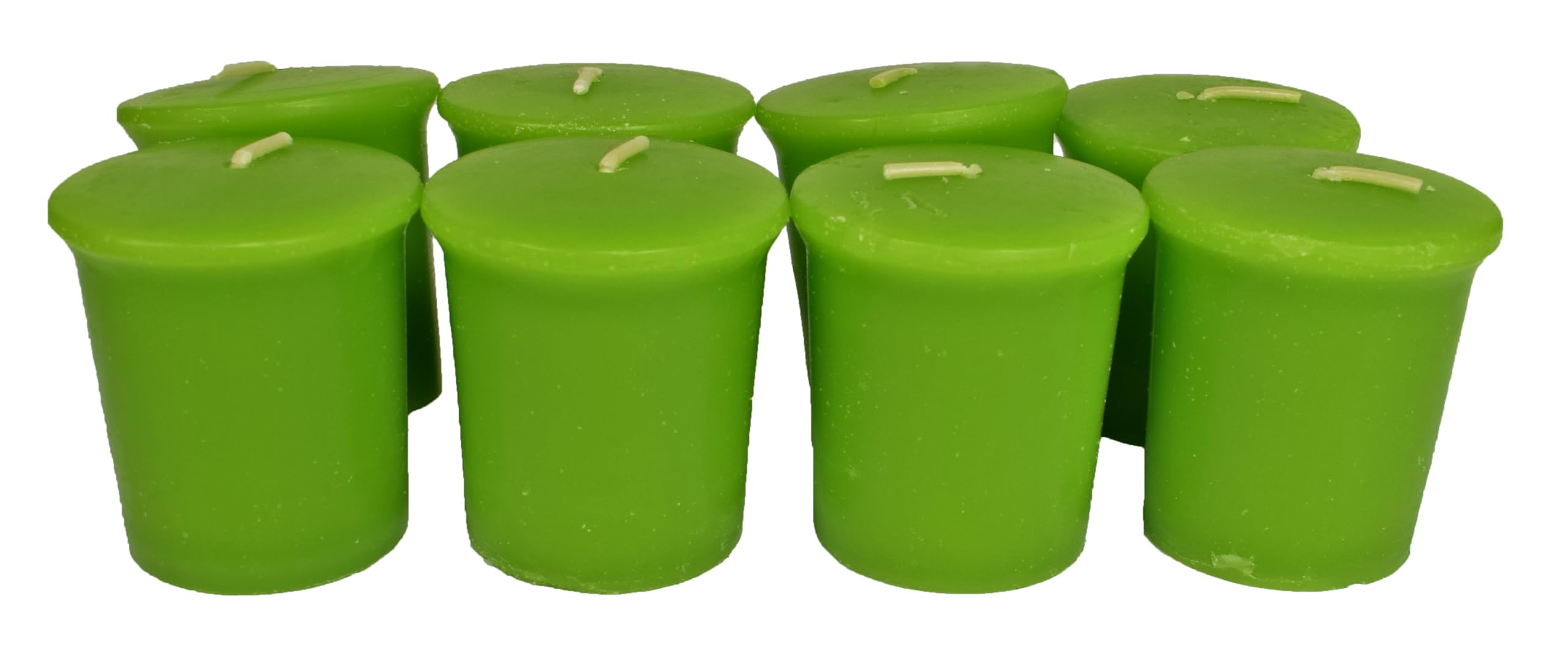 Velas Votivas Decorativas Anti-Tabaco, Verde Manzana 4x6 cm, 10h, Juego de 8