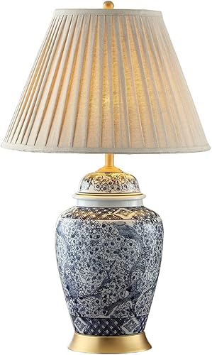Miniatura 1 de LLLY Lámpara de mesa de cerámica grande de porcelana azul y blanca para dormitorio, lámpara de noche, sala de estar, habitación de personas mayores