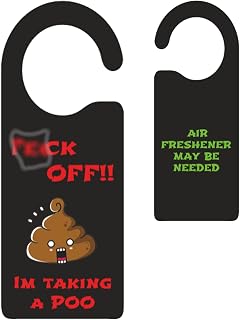 Funny rude "Do Not Disturb" Novelty Toilet Sign - Humorous Bathroom Decor with Emoticon Poo Illustration - Joke Gag Gift