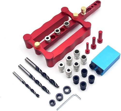 Joywayus Plantilla de colocación centrada con plantilla de agujero inclinado de bolsillo, accesorios de plantilla de clavijas estándar métricas de