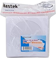 Vista 3 de Maxtek - Paquete de 100 fundas de papel blanco grueso de primera calidad para CD y DVD con ventana recortada y solapa, 3.53 oz