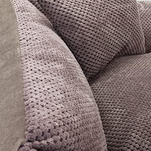 4L Textil Teo Kuscheliges Hundebett Bezug abnehmbar und waschbar Hundekorb mittelgroße Hunde Hundekissen flauschig Hundekörbchen Hundesofa (80x60 cm, Braun)