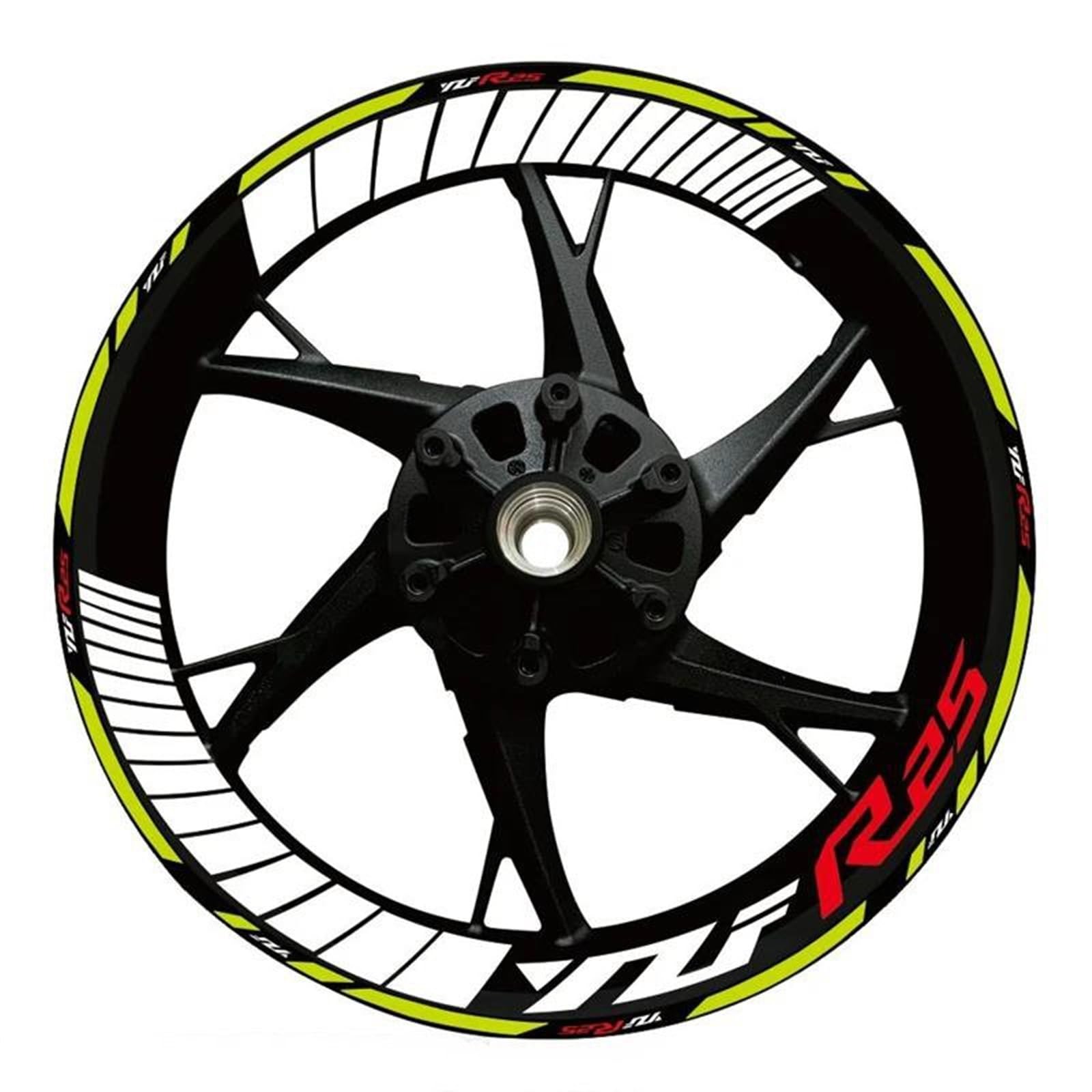 Stickers Motorcycle Wheel Stickers Night Reflective Decorative Rim for Yamaha R25 WZF25(Style 1)