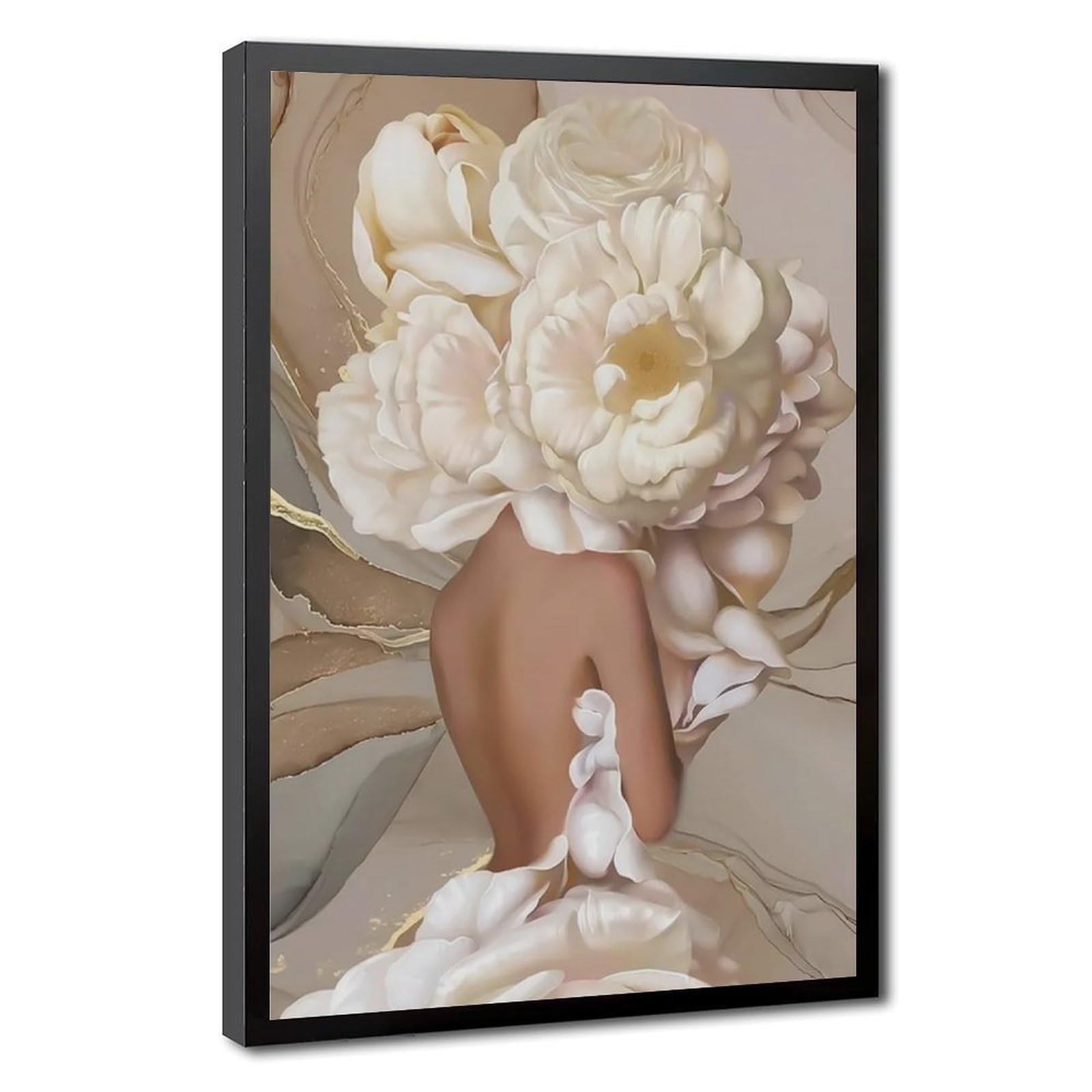 Bareronor Floral Woman Abstract Portrait Canvas Poster Bedroom Decor Landscape Office Room Decor Gift 20" L X 30" W