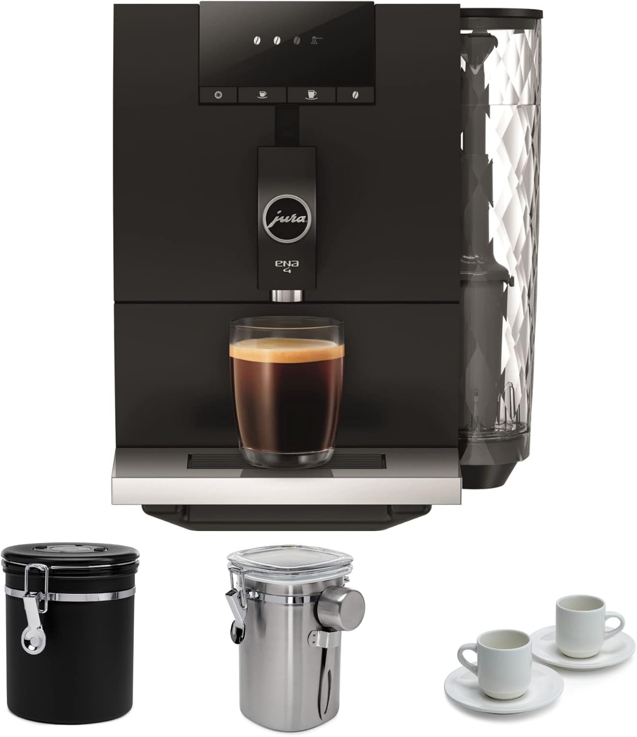 Jura ENA 4 Coffee Machine (Metropolitan Black) Bundle with