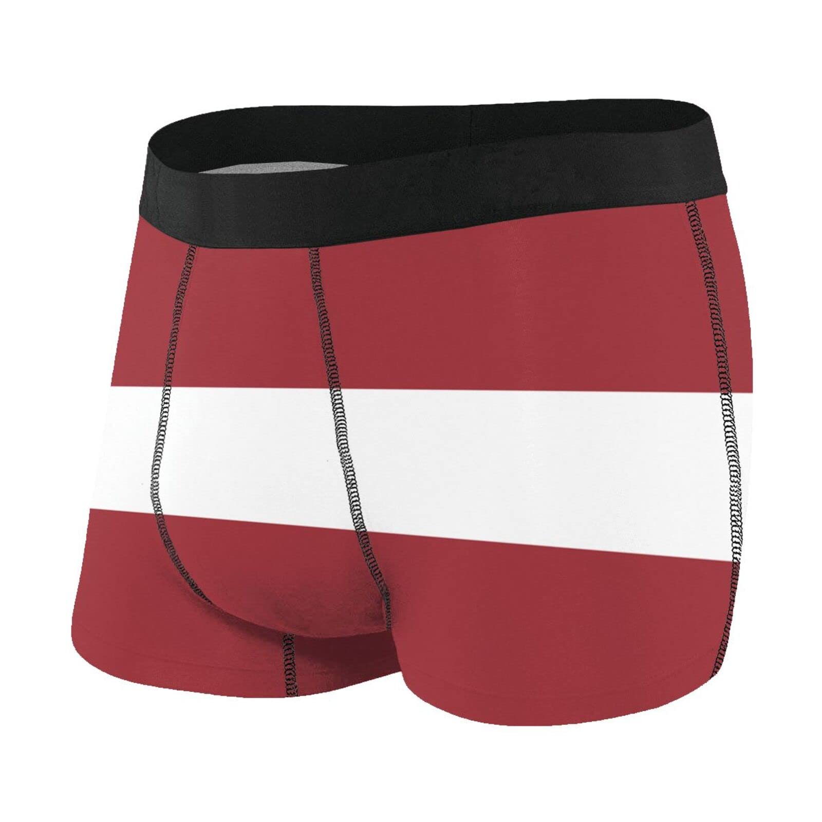 SEVEBJ Latvian Flag Men'S Underwear Breathable Stretch Boxer Briefs Black