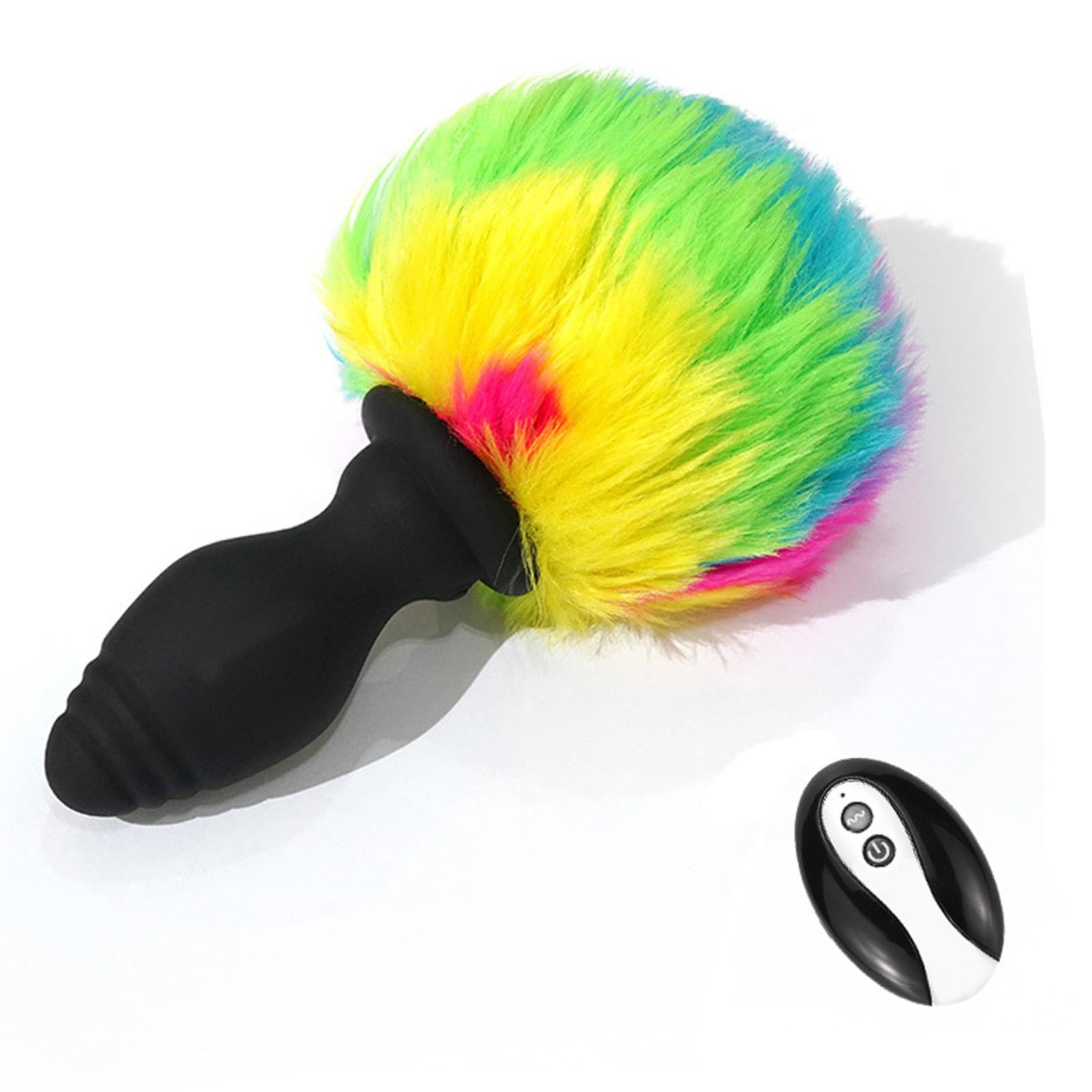 Bunny Tail Butt Plug Vibrator, Soft Silicone Anal Plug with Pink Faux Fur, Wireless Remote Control Design, Rabbit Tail Trainer for Adult Sex Toys for Role Play Cosplay Women, Men and Couples, Cute Sex: Bunny Tail Vibrating Butt Plug Wireless Remote Control Silicone Tail Anal Plug Vibrator Role Play Cosplay Anal Toys, Colorful Fur Rabbit Tail Buttplug Role Play Sex Games for Women Men Couples