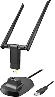 USB WiFi Adapter, 1900Mbps Dual Band 2.4GHz/600Mbps 5.8GHz/1300Mbps High Gain 5dBi Antennas USB 3.0 Wireless Network Adapter for PC Desktop Laptop with Windows 10/8/7/XP/Vista, Mac OS