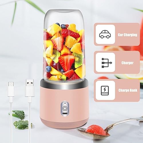 Miniatura 2 de Licuadora personal para batidos y batidos, 13.5 fl oz - 2 tazas y tapas portátiles para llevar, fácil de limpiar, mezclador de alta velocidad para