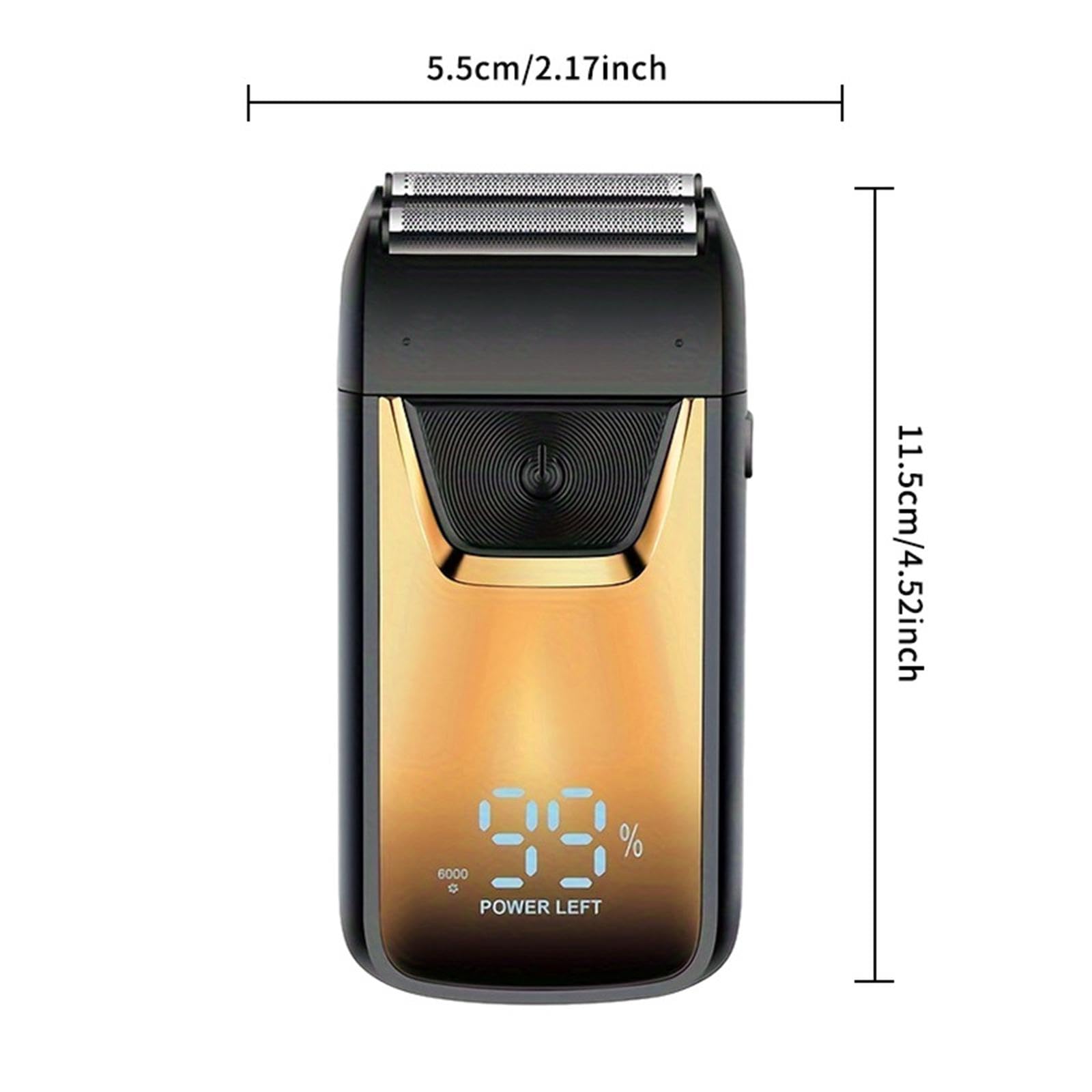 Menolana Electric Mini Shaver for Men Beard Trimmer Cordless Hair Remover Trimmer Beard Shaver Face Hair Removal for Camping Traveling, black and gold