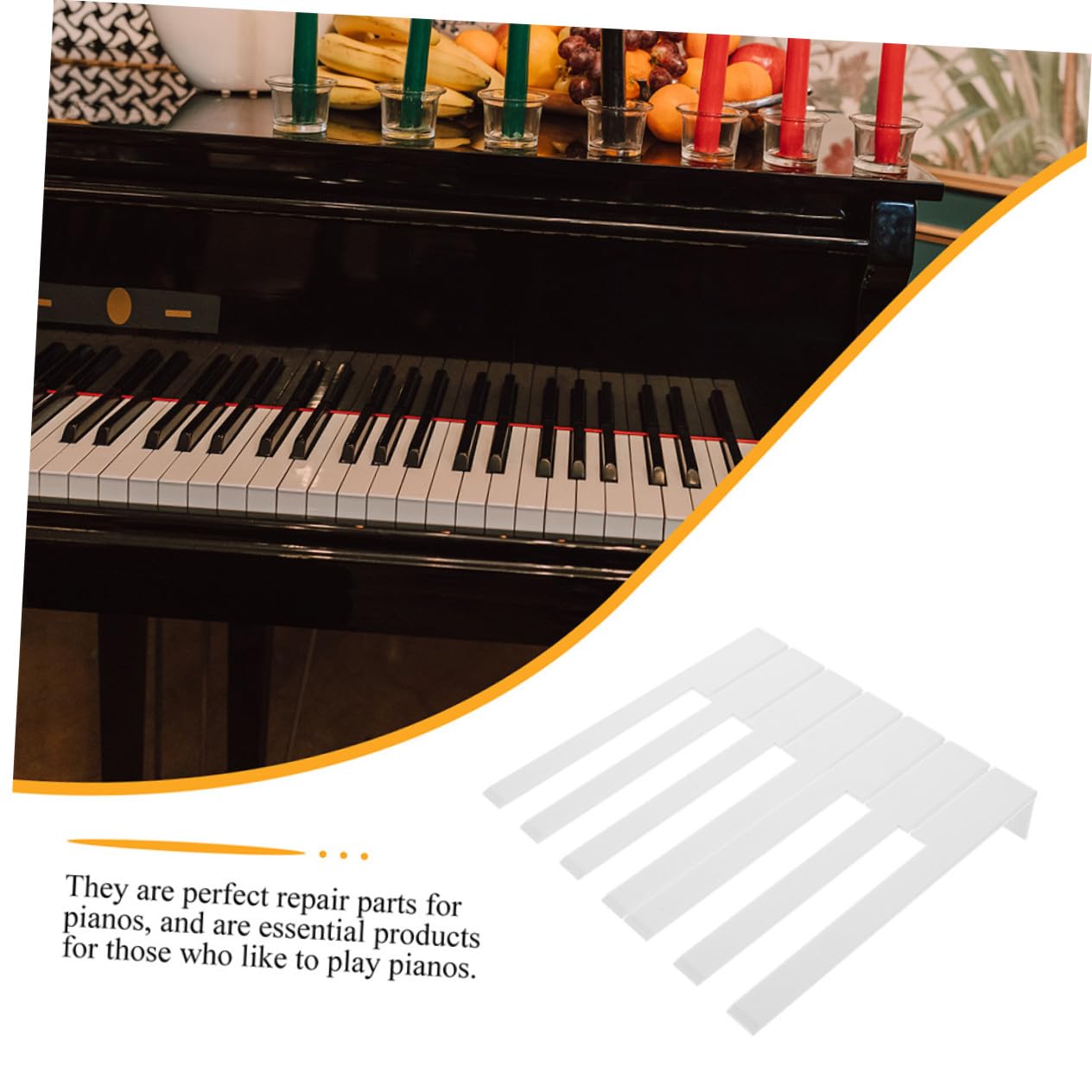 52 Piezas Kit Teclas Repuesto Piano Duraderas Accesorio Reparación Instrumento Musical Práctico Compacto Portátil