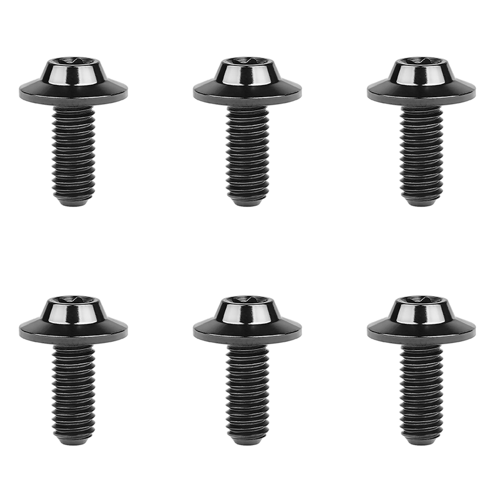 DWAMMEBRS Bolt M5 M6x10 12 15 20 25 30 35mm T25 T30 Torx Head Screw Pack of 6(Black,M6x12mm)