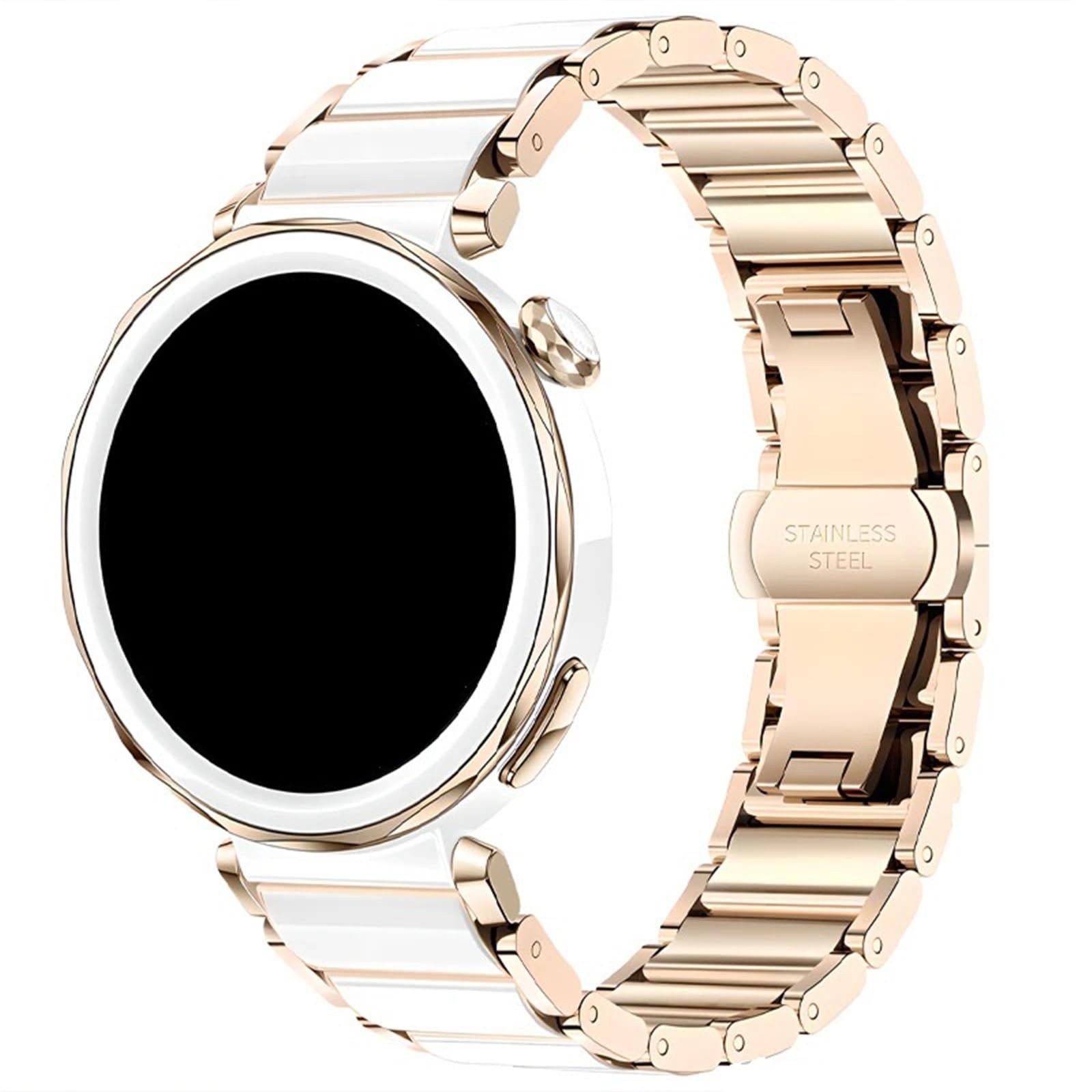 Pasek ceramiczny 18 mm Opaska ze sprzączką ze stali nierdzewnej do paska do zegarka Smartwatch unisex
