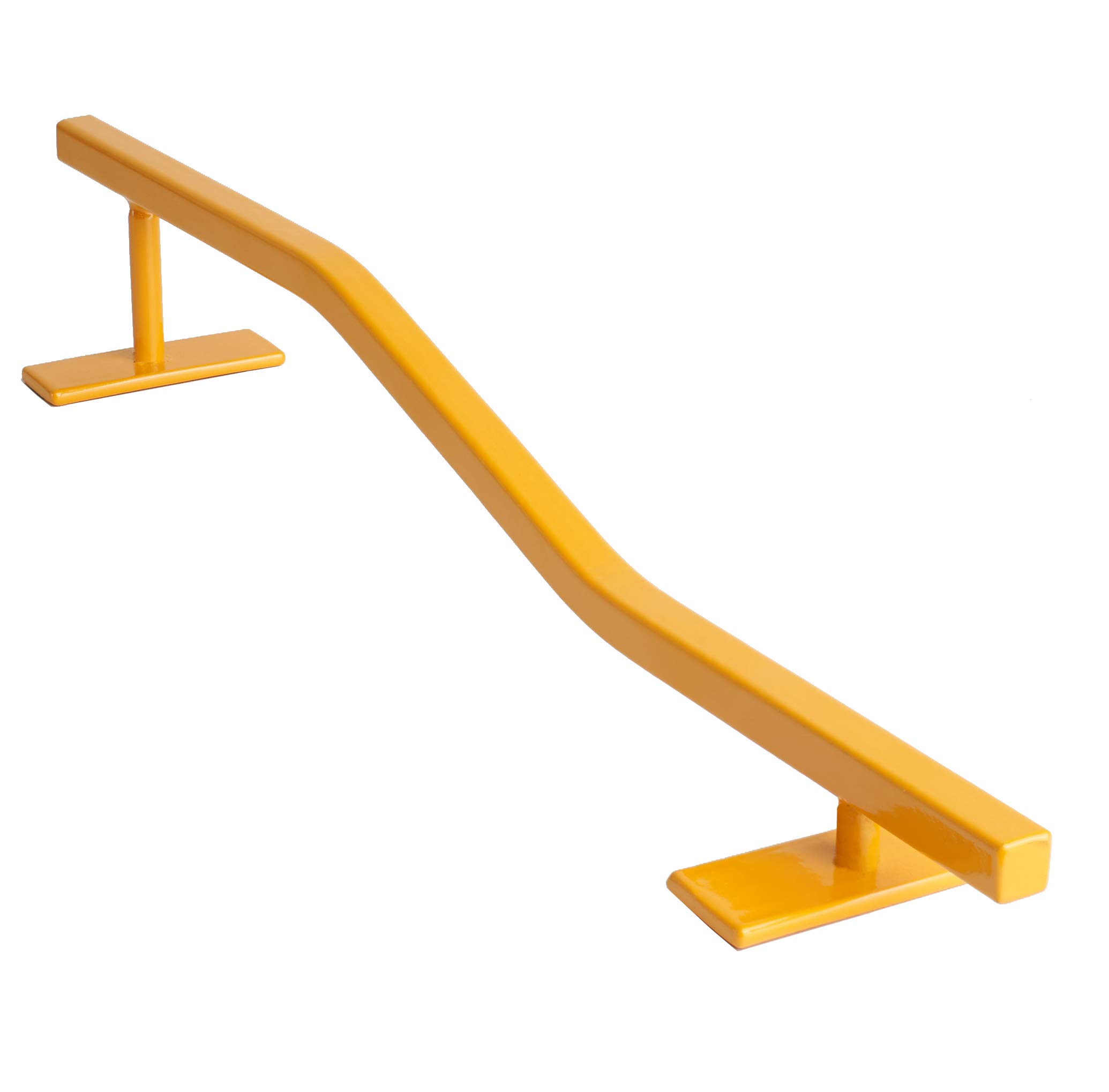 FLVFF Fingerboard Rail Metal Made of Solid Square Steel 2 Levels Rails Ramp and Skate Parks (R6) (Yellow)