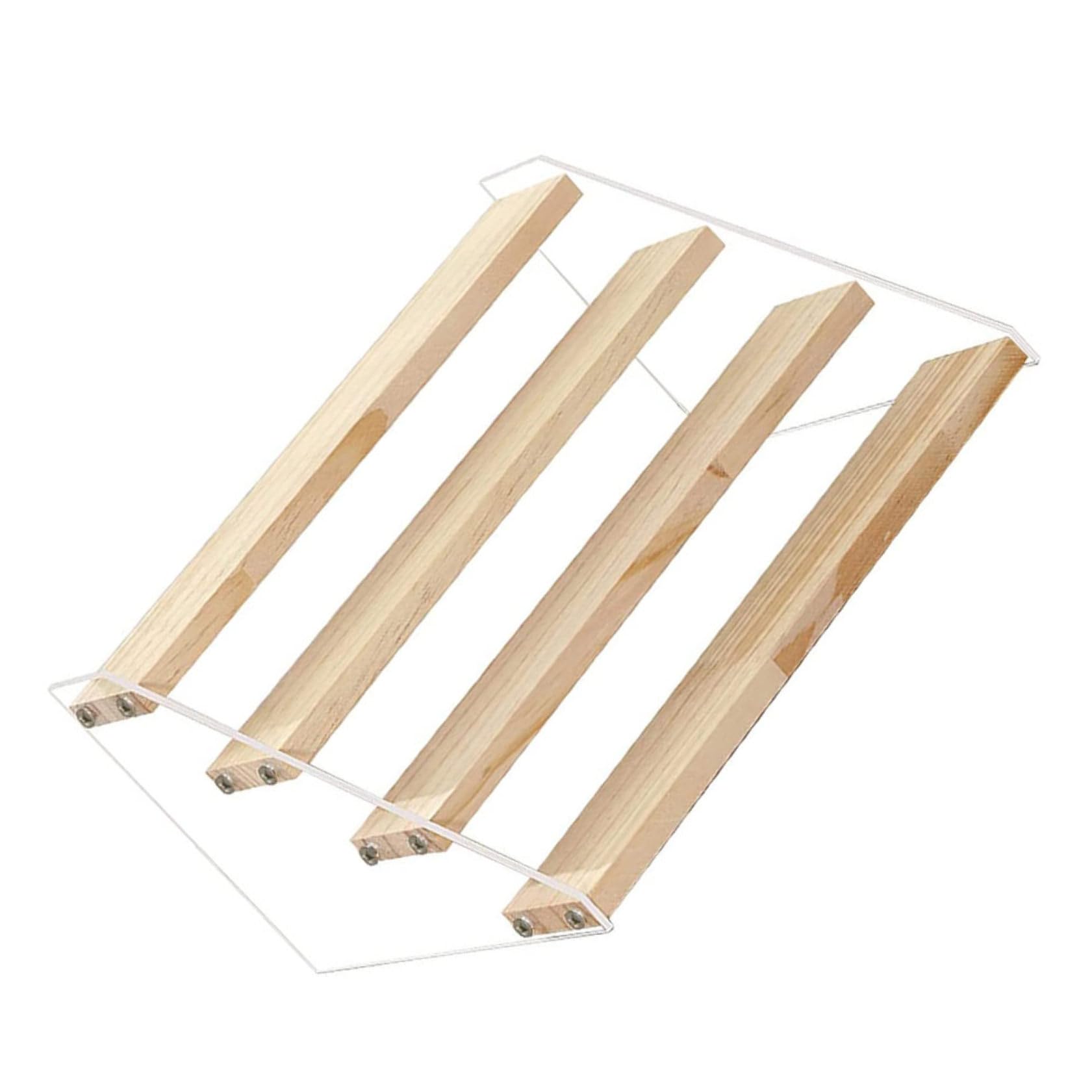 SHINEOFI Scaffale Portaoggetti a 4 Livelli in Legno e Acrilico, Espositore a Gradini per Dessert e Cosmetici, Organizer da Tavolo per Casa, Ristoranti e Eventi come Matrimoni e Feste