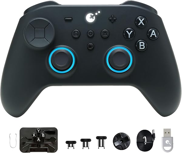 GuliKit TT MAX Bluetooth Gaming Controller for PC/Switch 2/Switch/Android/iOS, Ultra-Fast Gamepad with Adjustable TMR Joysticks, Hall & Micro Triggers, 4 Rear Paddles, Switch 1/2 Wake-Up & Multi-functional Adapter - 1