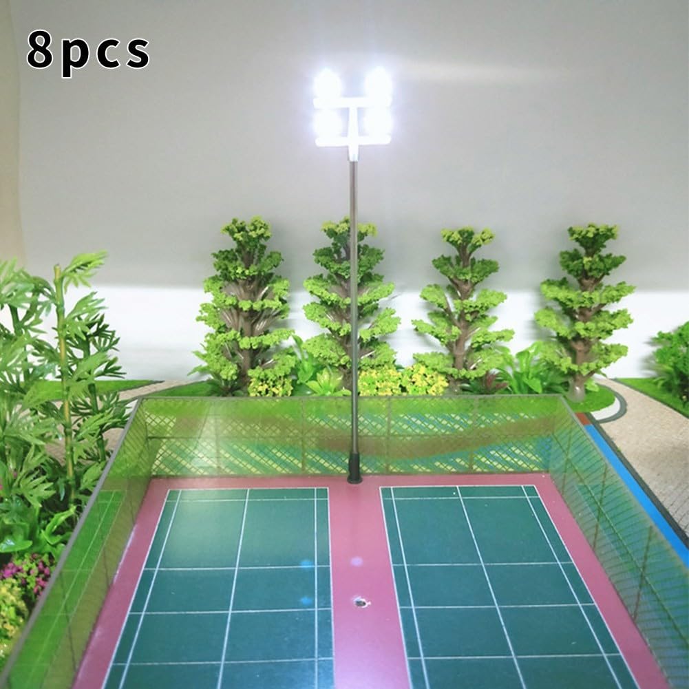 8Pcs Model Railway Led Lamppost Lamps Street Lgihts, LED Street Light For Model Railway, Plaza Lamps For Model Train Scenery, DIY Crafts, Building Model