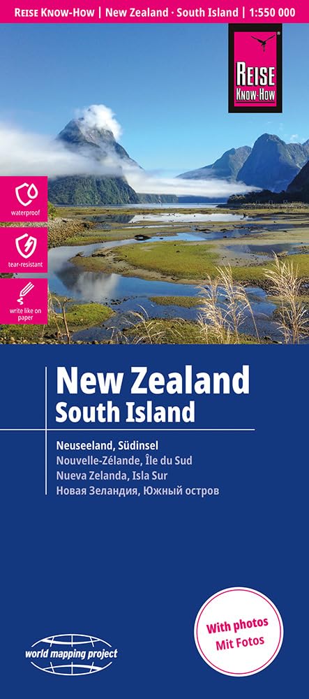 Reise KnowHow Landkarte Neuseeland Südinsel  New Zealand South Island 1550.000