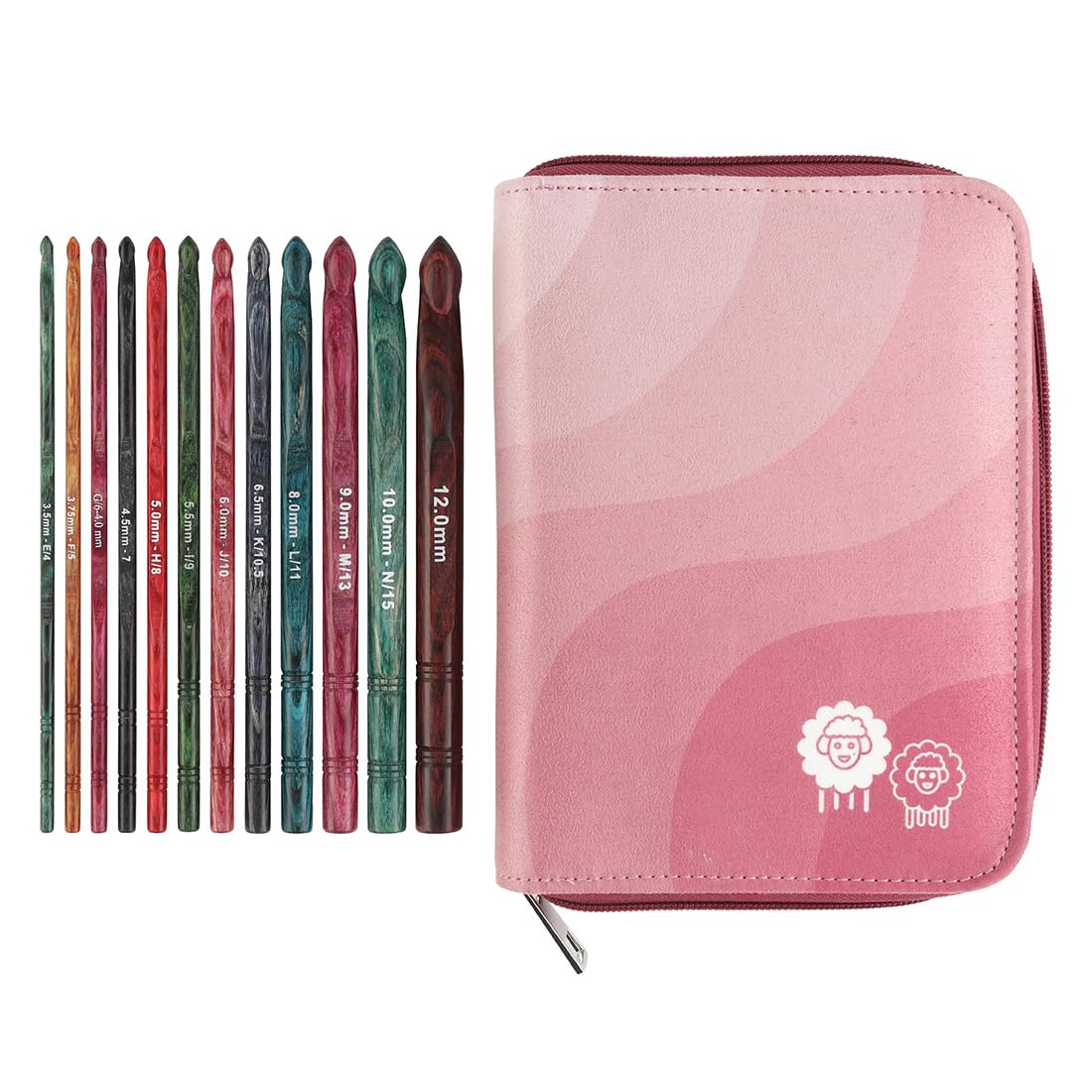 Knitpro Multicolour Dreamz Grande Single-Ended Crochet Hook Set | 12 Sizes (3.5Mm To 12Mm)