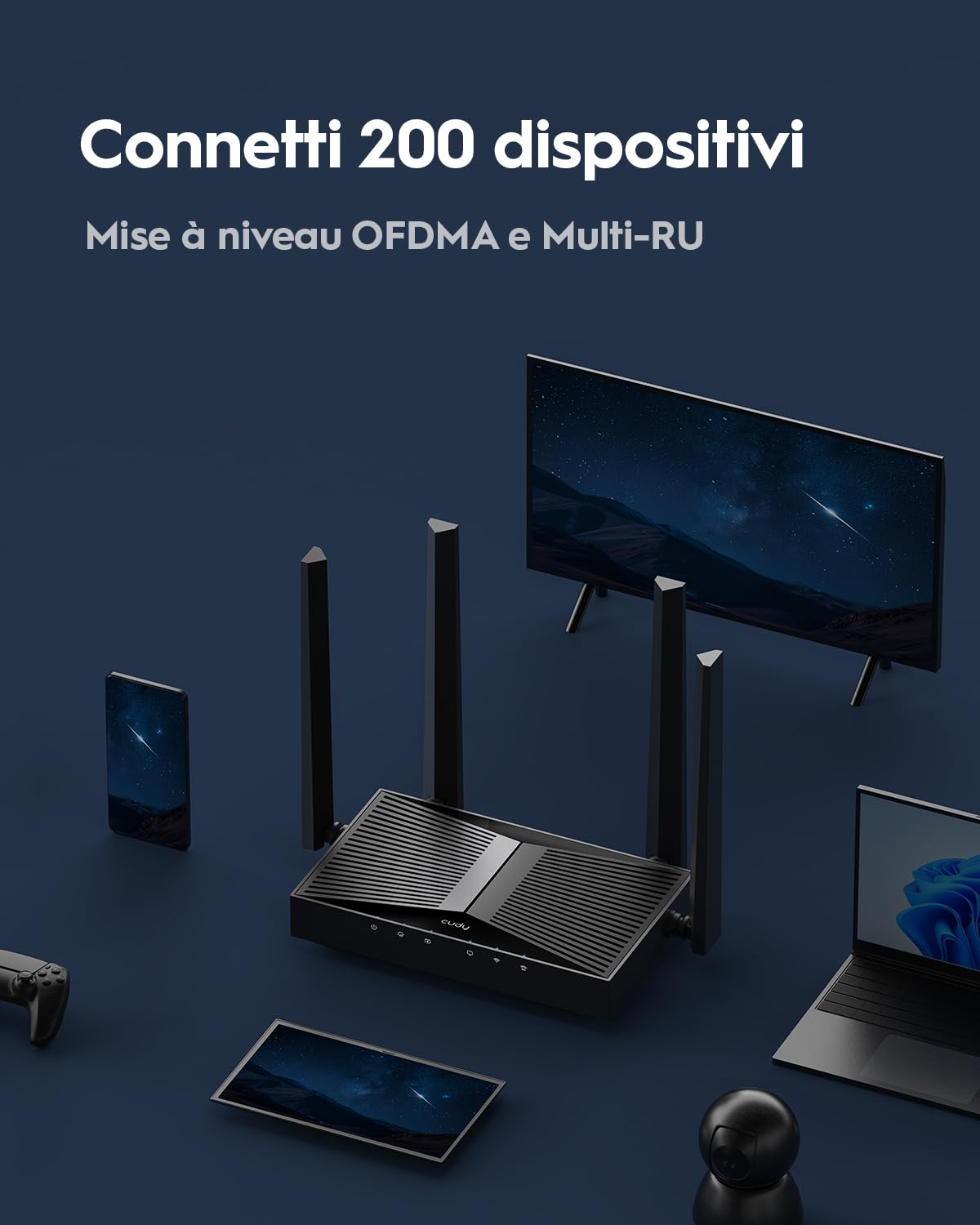 Cudy BE3600 Dualband-WLAN-7-Router, blitzschnelle Geschwindigkeiten, 2,5G-Multi-Gig-Konnektivität, weitreichende Abdeckung, reibungslos und stabil, Cudy Mesh und APP-Unterstützung, WR3600H