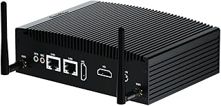 HISTTON Fanless Mini PC Industrial PC, Dual Core Core i5-7300U, DDR4 16GB RAM 512GB SSD, 2 RS232 COM, 2 LAN, 2 HD Dual Output, USB3.0, Dual WiFi, BT4.2, Mini Desktop PC, Windows 10 Pro Mini Computer