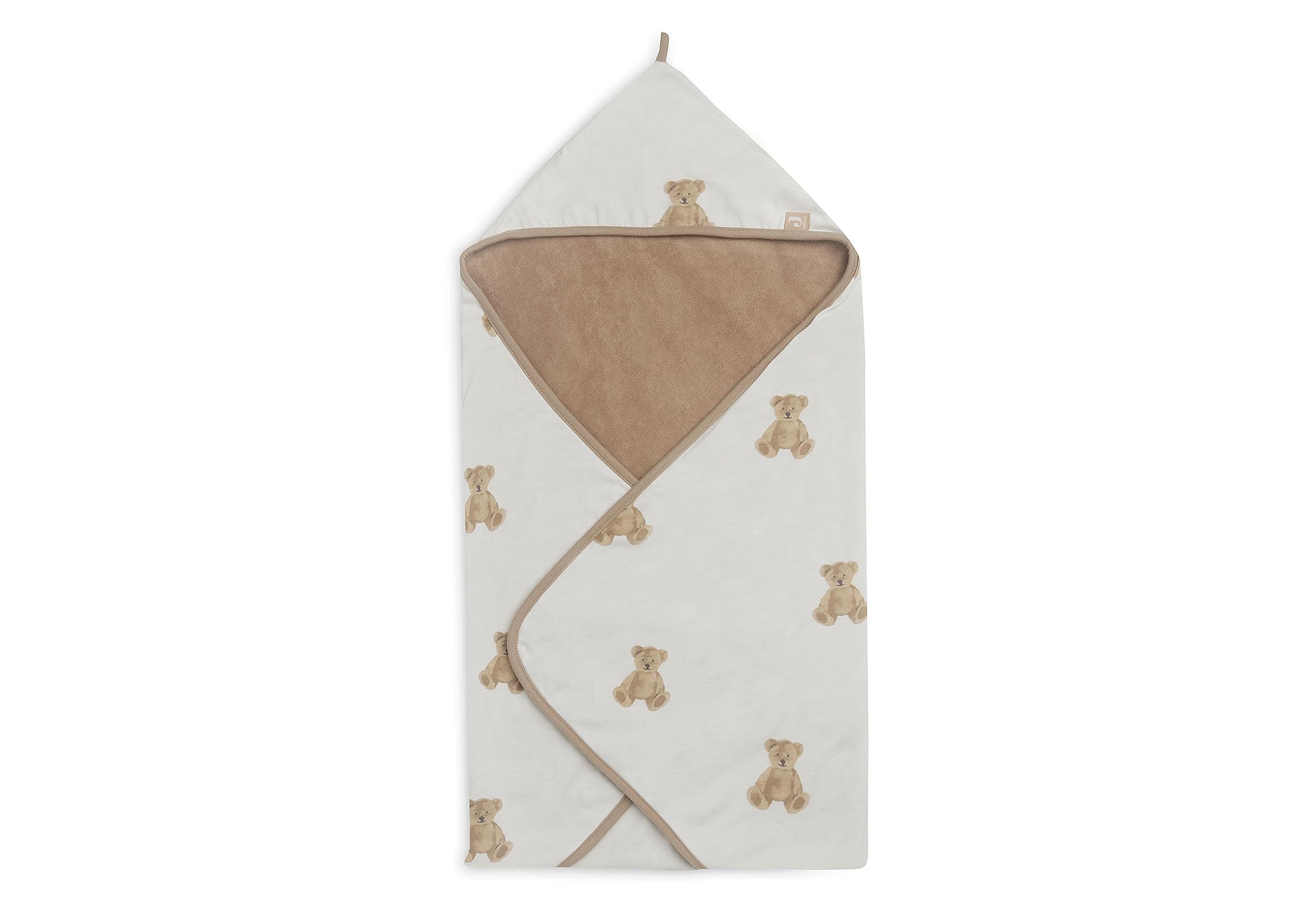 Jollein 534-836-66095 Serviette à Capuche Motif Ours en Peluche Eponge Blanc 75 x 75 cm
