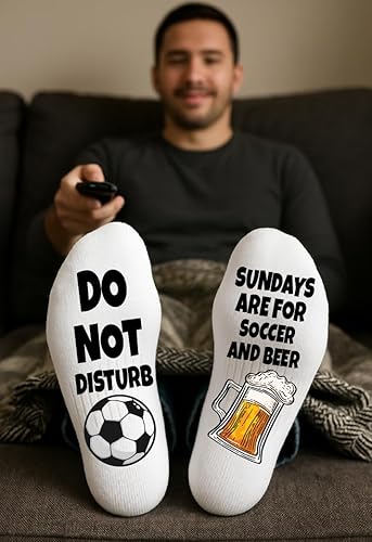 Miniatura 2 de Sundays Are for Soccer and Beer Socks – Funny Gift for Men and Women – Soccer Fans – Game Day Beer Drink