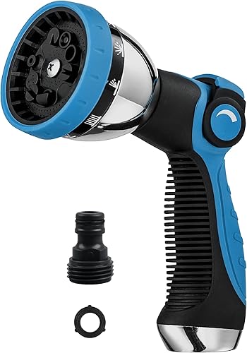 Boquilla de pulverización de manguera de jardín 10 patrones de riego de metal de manguera control de pulgar de encendidoapagado boquilla