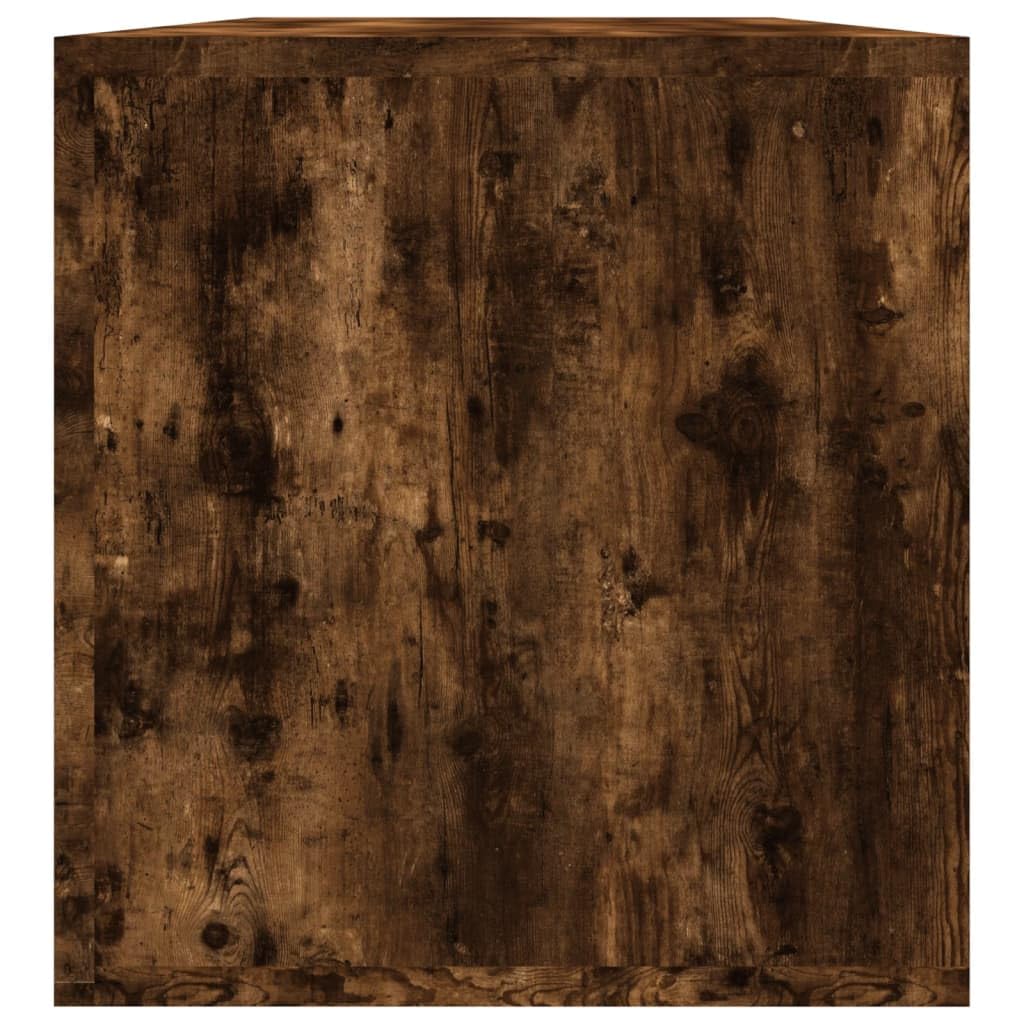 Armadi e stoccaggio,Armadi e rack di archiviazione multimediale,Scatola di immagazzinaggio in vinile rovere fumé 71x34x36 cm legno ingegnerizzato