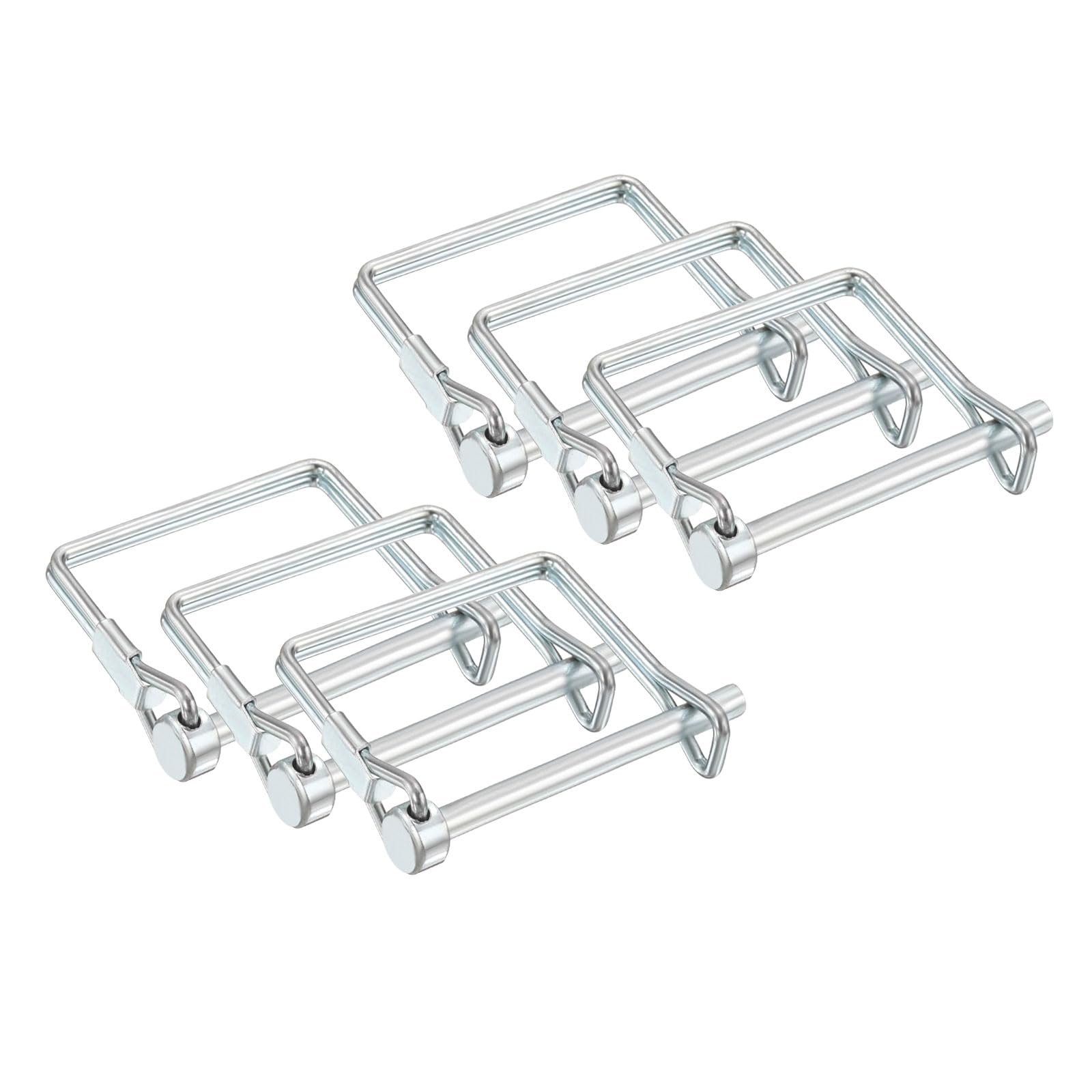 PATIKIL 6 Pcs Trailer Coupler Pins, 3/16" x 2" (4.5mm x 50mm) Safety Wire Lock Hitch Pin Arch Shaft Spring Locking Clip Square with Loop for Farm Trailers Lawn Garden Wagons