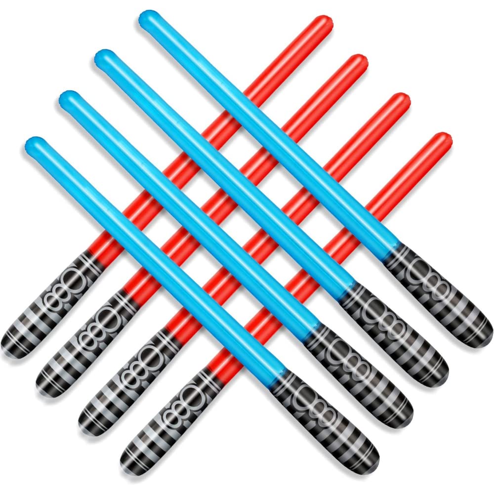 AMERTEER Lightsaber Toy | Inflatable Sword | 8 Blow Up Swords for Kids | Inflatable Swords for Kids Party Favors Pool Beach and Theme Parties | Great Giveaways toy lightsaber for Kids