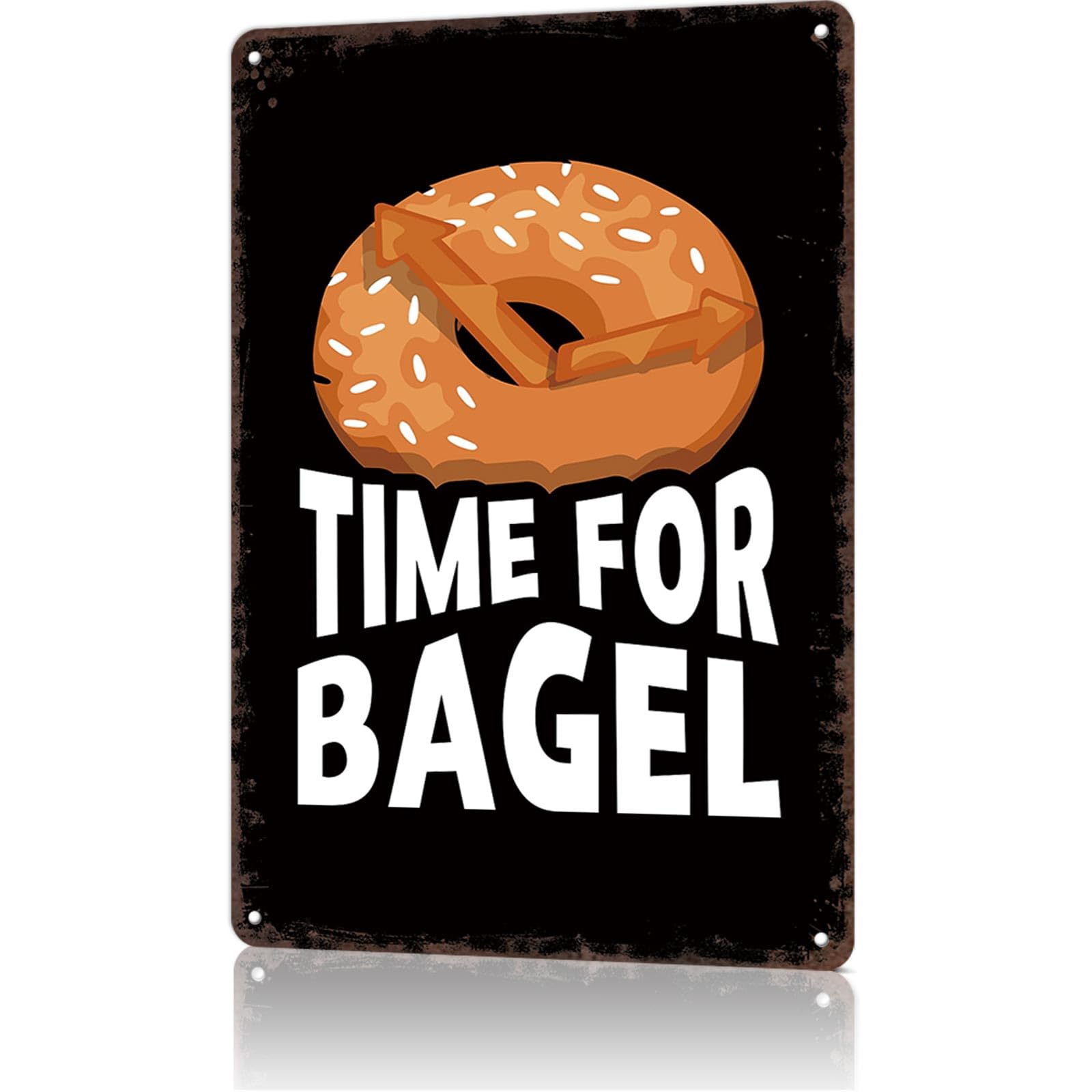 KWQDOZF Funny Vintage Metal Signs Bagel -Tin Sign Poster 8x12inch