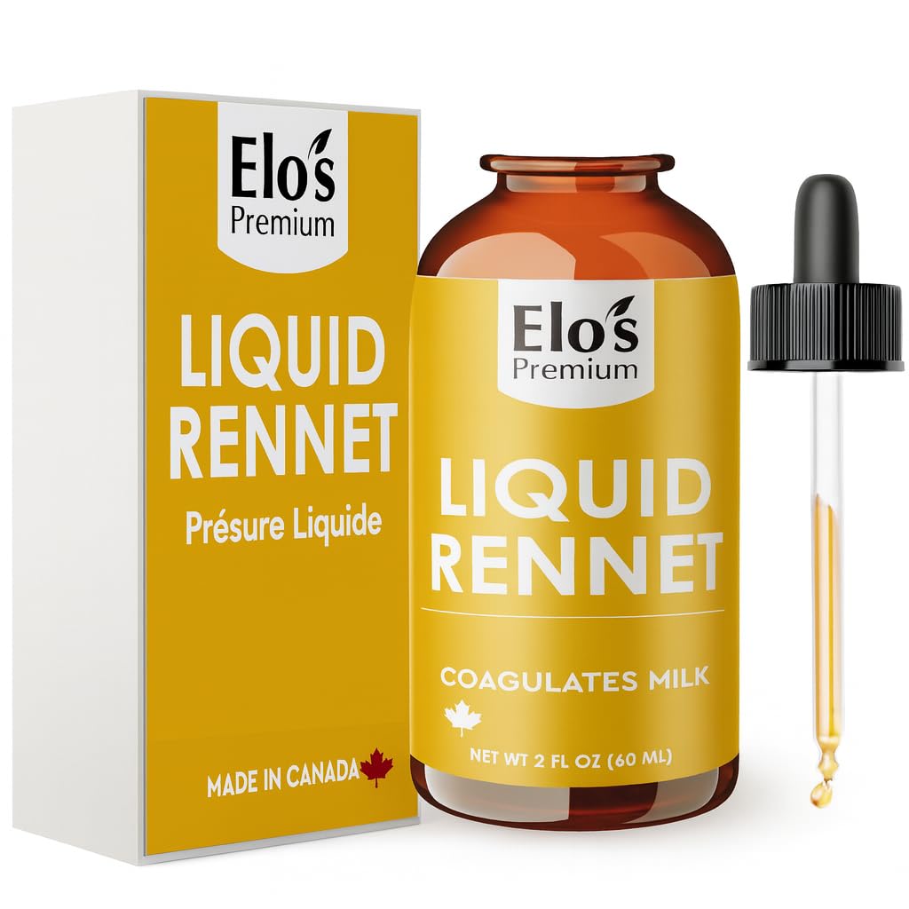 Animal Liquid Rennet 2 fl oz – 100% Natural and Non-GMO Coagulant for Cheese Making and Culinary Use BY ELO’S PREMIUM