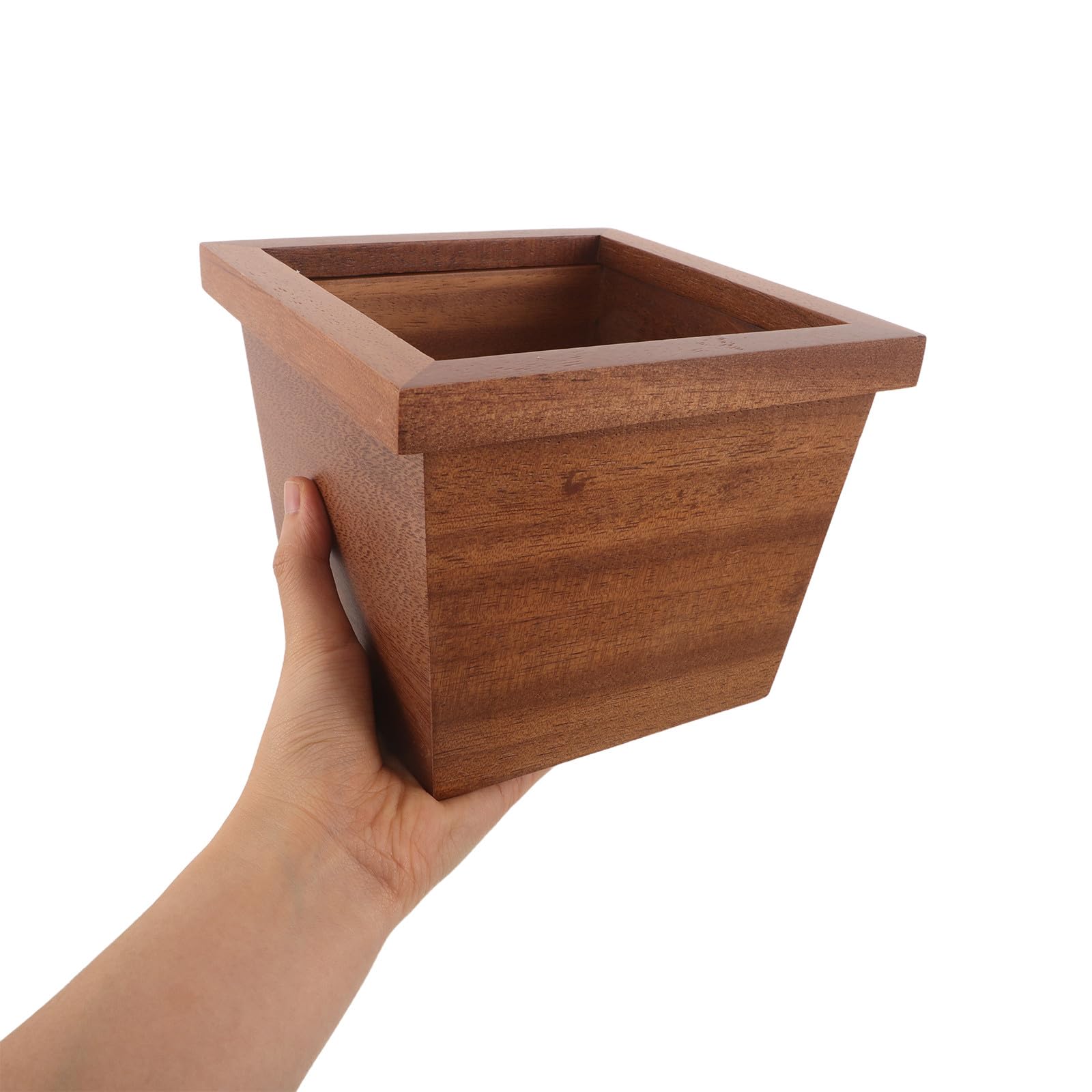 Lurrose Piccolo cestino da scrivania in legno con anello di pressione: mini cestino per rifiuti da scrivania, pattumiera per bagno, mobiletto e comodino del dormitorio
