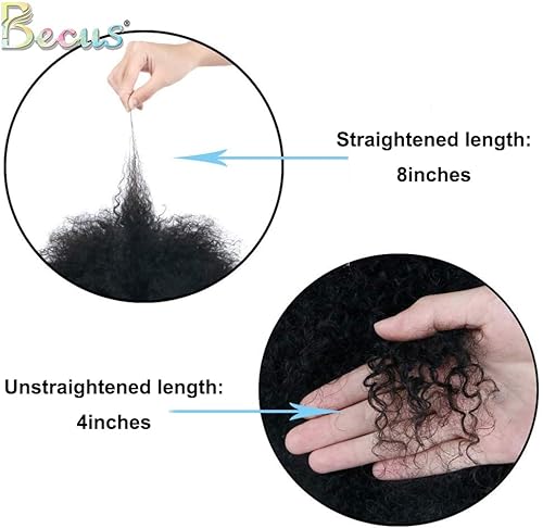 Becus Afro Curly Wigs For Black Women Heat Resistant Brazilian Remy Human Hair Wigs(8 Inches Natural Spiral Black #1B) #TOP6