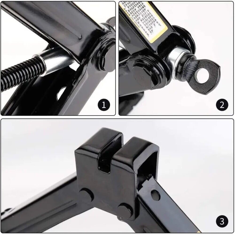 COMPATIBILE CON FORD C-MAX CRIC A PANTOGRAFO CON ASTA GIREVOLE CRICK PER SOLLEVAMENTO GOMME PNEUMATICI AUTO CON MANIGLIA E BASE IN ACCIAIO UNIVERSALE FINO A 2 TONNELLATE