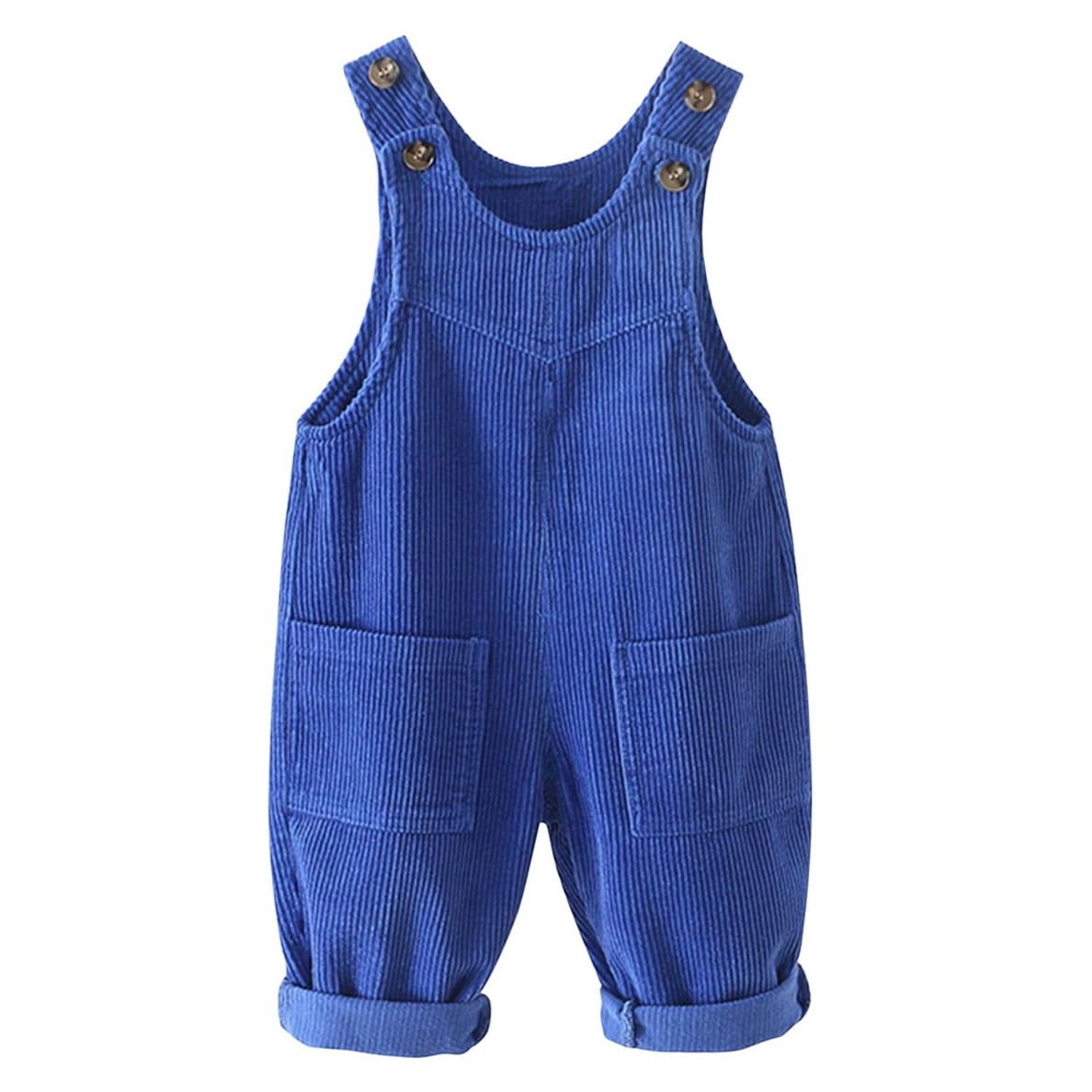 Salopette in velluto a coste per bambina e ragazzo, pantaloni con bretelle morbide, tuta intera, salopette con tasca frontale