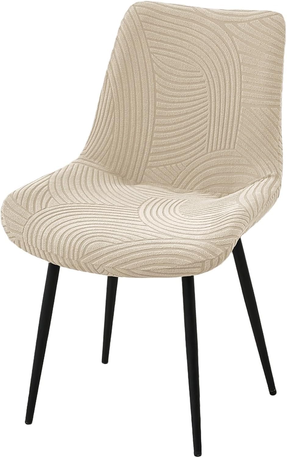 Housse de chaise extensible universelle salle à manger élastique beige
