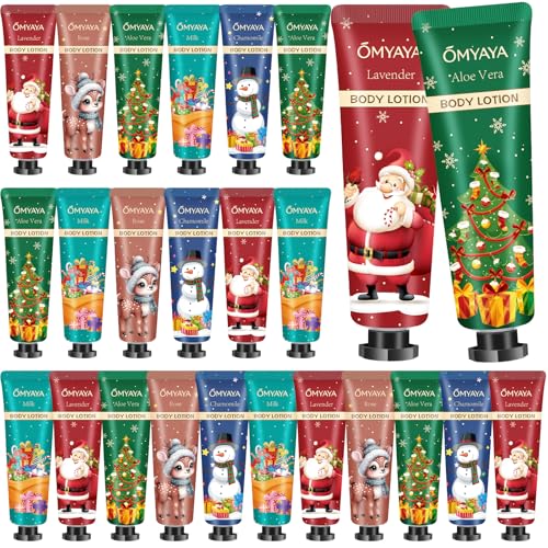 Weihnachtsgeschenke für Frauen, 25 Pcs Bodylotion Geschenke für Frauen, kleine Körperlotion Geschenkenset 5 Düften, Weihnachtsgeschenke Kleinigkeiten, kleine Körpercreme set, Bodycreme Geschenkset