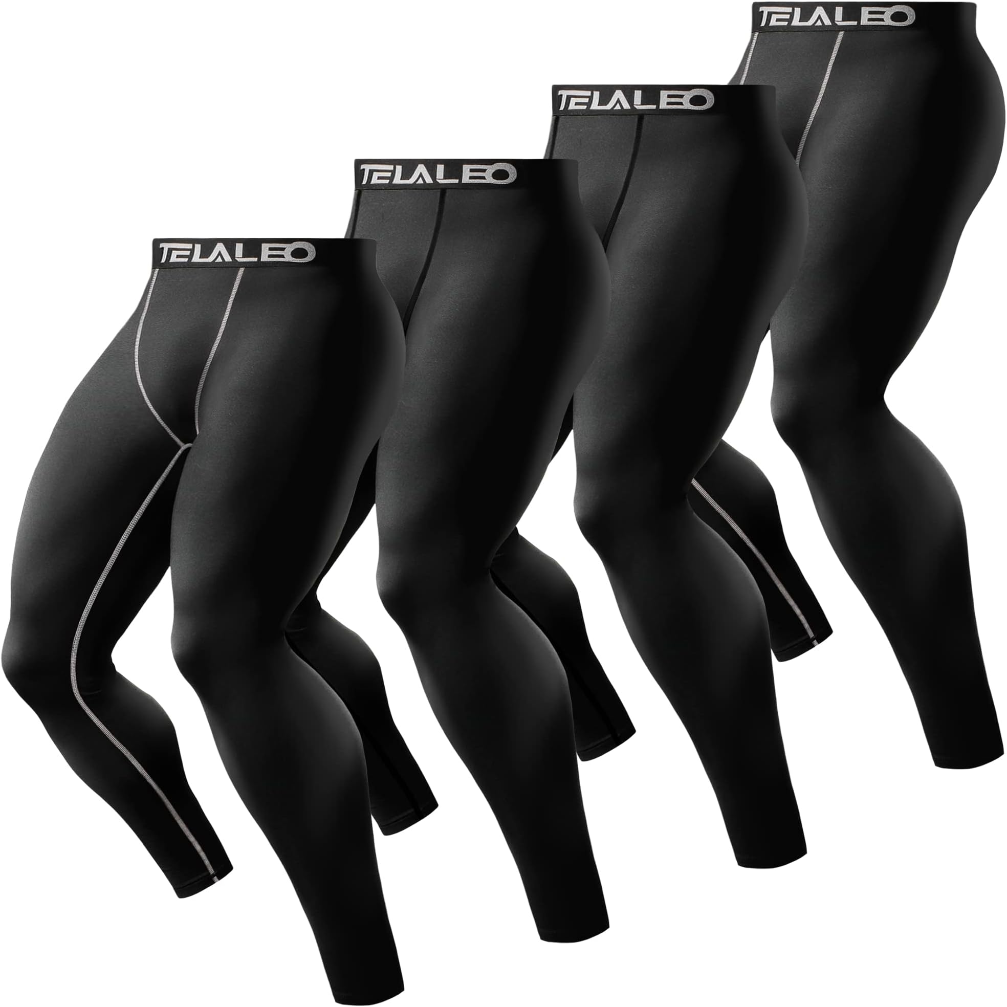 6 or 4 Pack Men's Compression Pants Leggings Sports Tights Performance Athletic Baselayer Workout Running