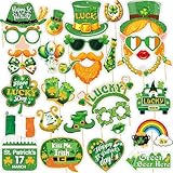 Marco para fotomatón del día de San Patricio, trébol de cuatro hojas, accesorios para selfies para fiesta de festival verde irlandés (30)