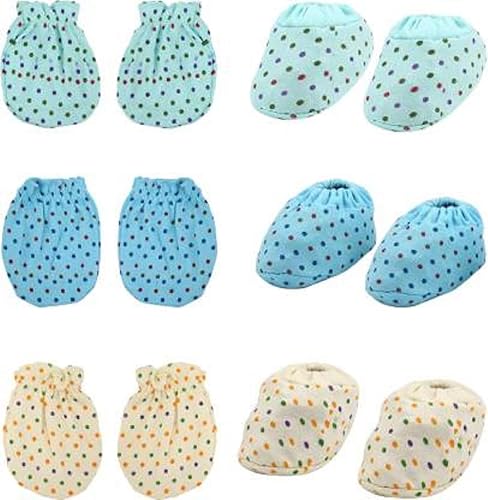 Cuteably Unisex-Babys Multicolored Bootie -0-6 Months (Set of 3 Pairs)